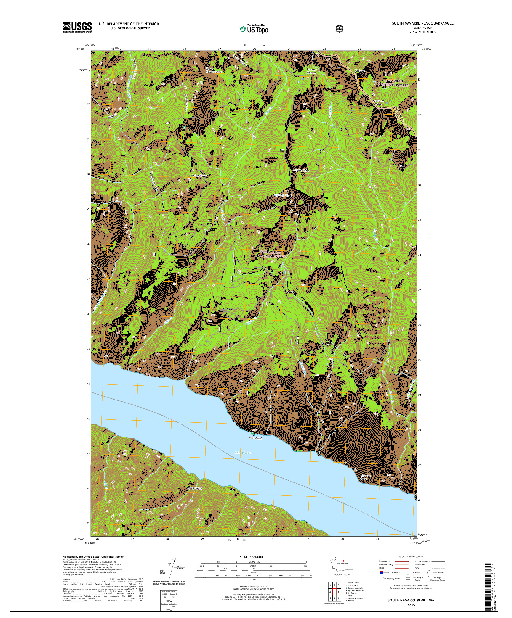 USGS US TOPO 7.5-MINUTE MAP FOR SOUTH NAVARRE PEAK, WA 2020