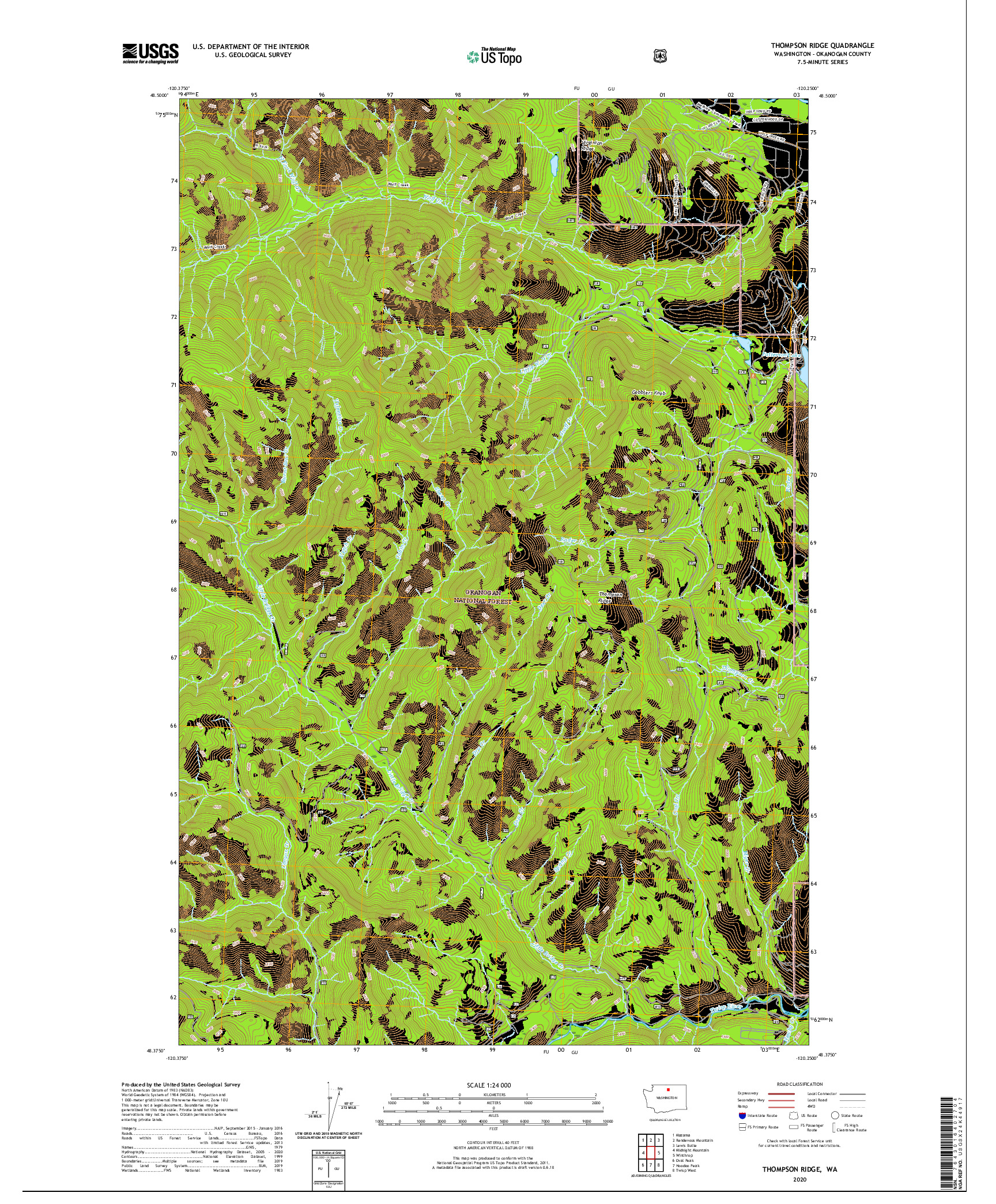 USGS US TOPO 7.5-MINUTE MAP FOR THOMPSON RIDGE, WA 2020