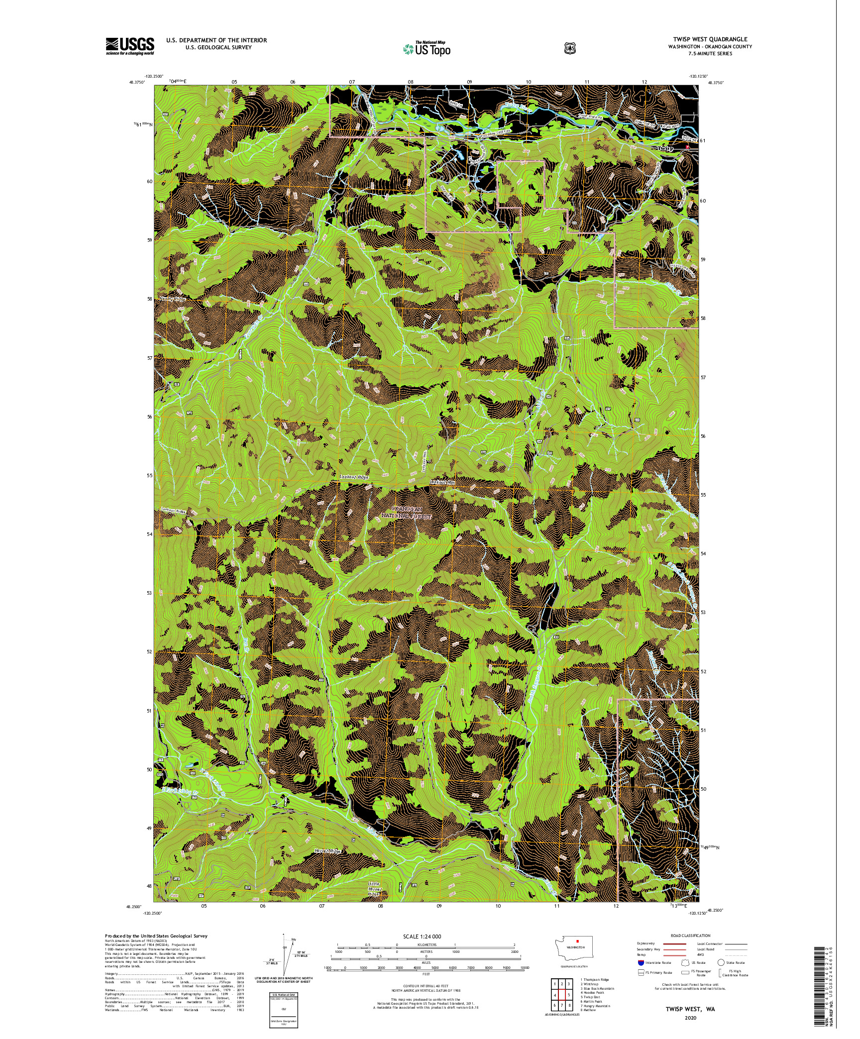 USGS US TOPO 7.5-MINUTE MAP FOR TWISP WEST, WA 2020