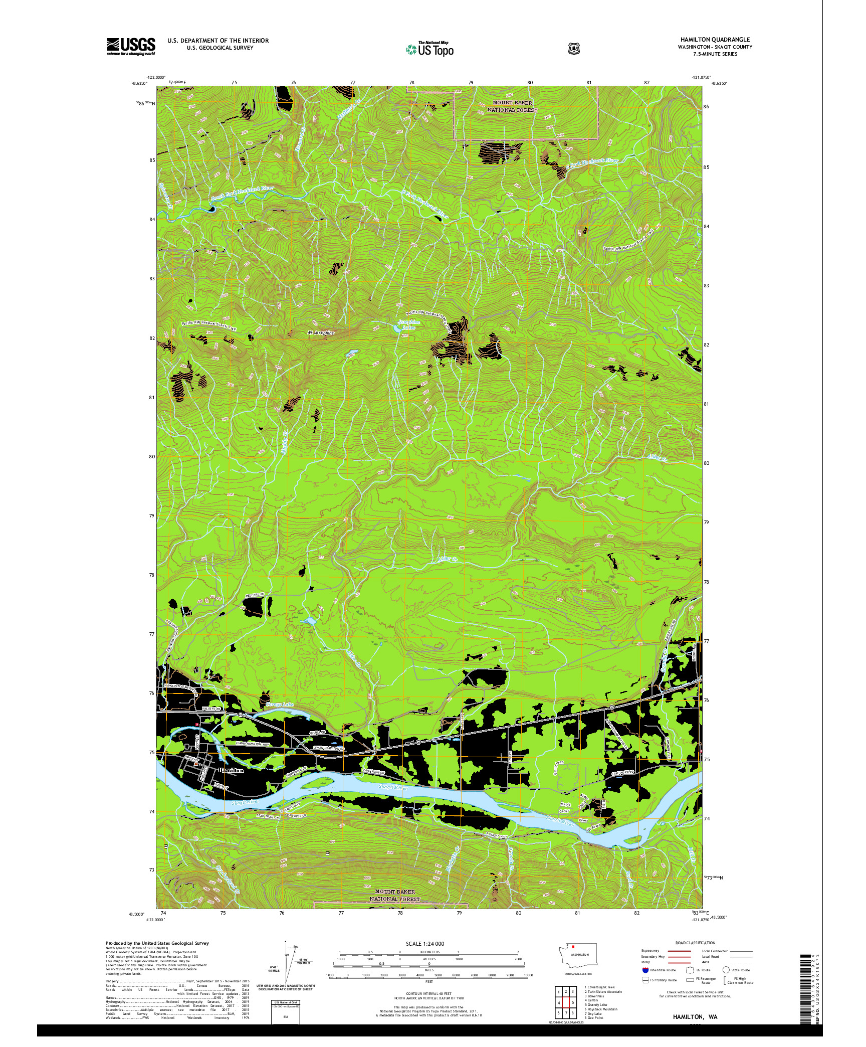 USGS US TOPO 7.5-MINUTE MAP FOR HAMILTON, WA 2020