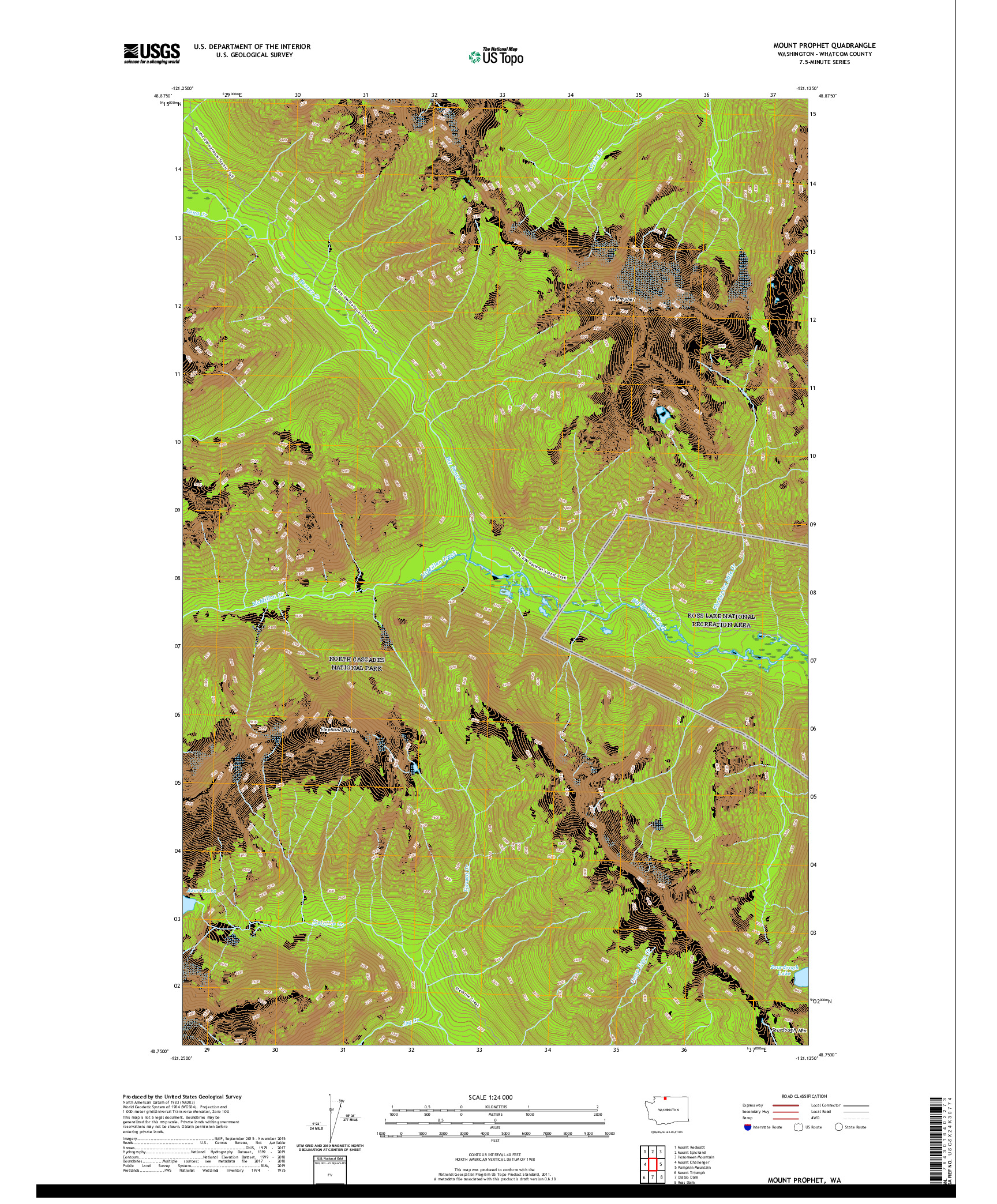 USGS US TOPO 7.5-MINUTE MAP FOR MOUNT PROPHET, WA 2020