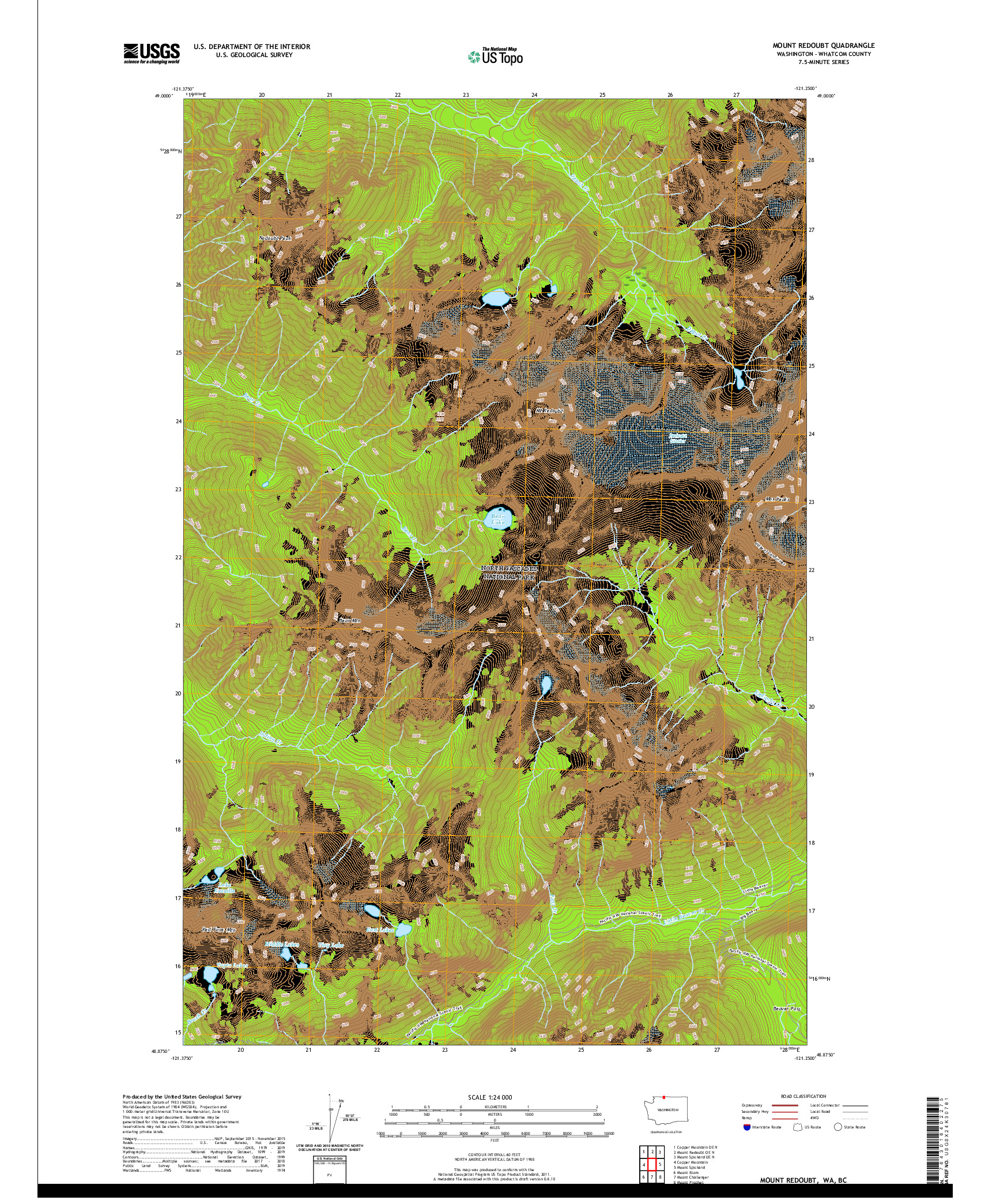 USGS US TOPO 7.5-MINUTE MAP FOR MOUNT REDOUBT, WA,BC 2020