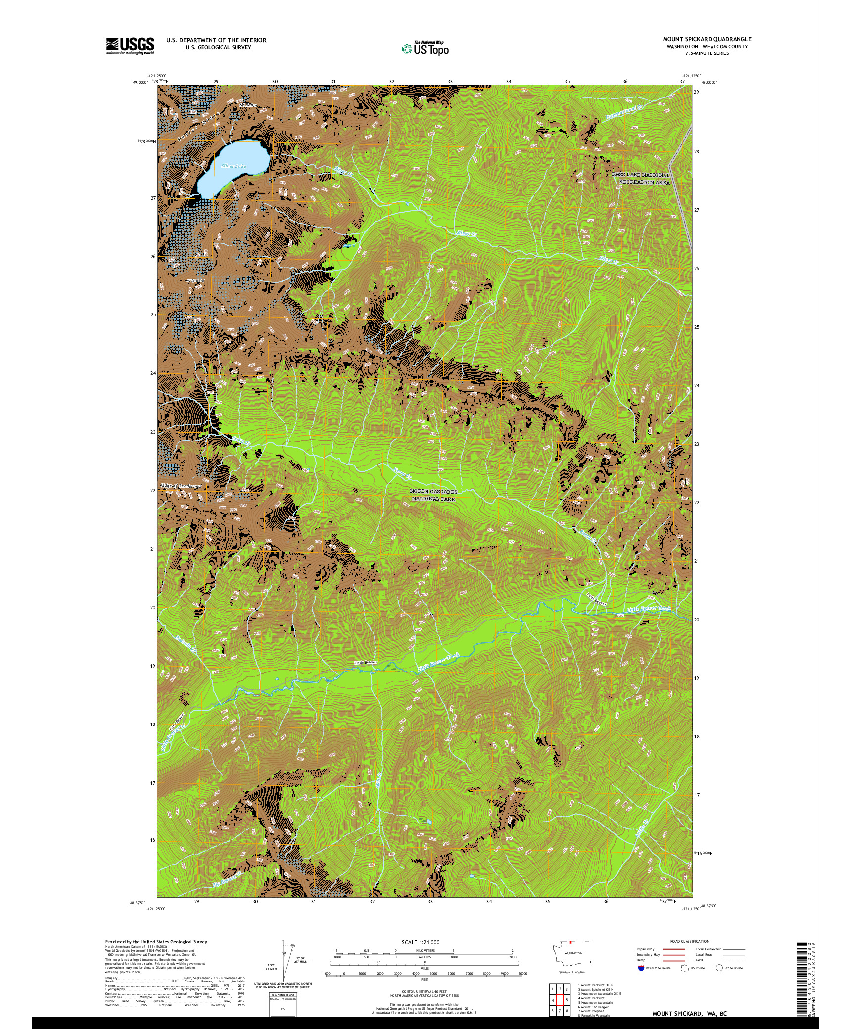 USGS US TOPO 7.5-MINUTE MAP FOR MOUNT SPICKARD, WA,BC 2020