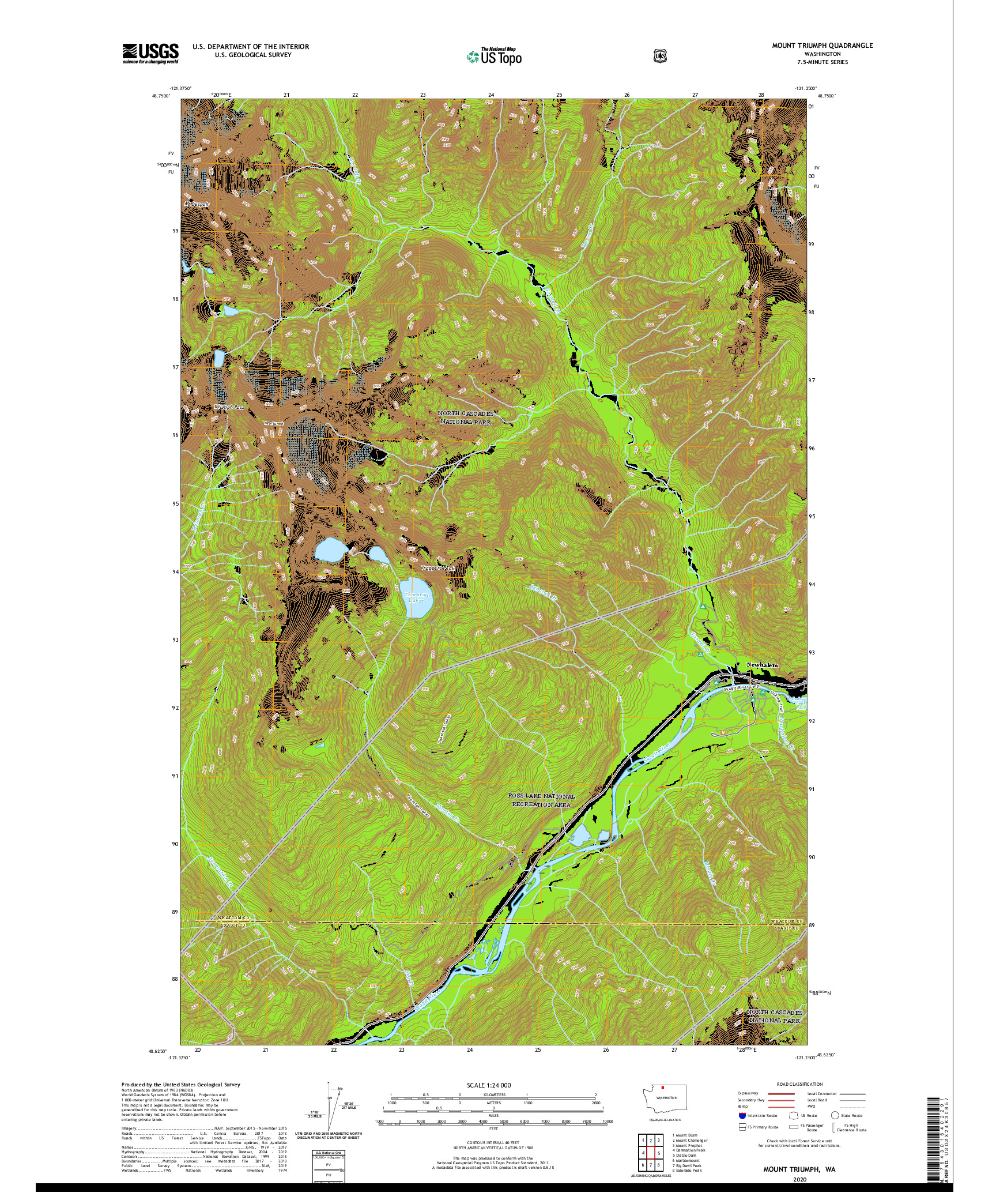 USGS US TOPO 7.5-MINUTE MAP FOR MOUNT TRIUMPH, WA 2020