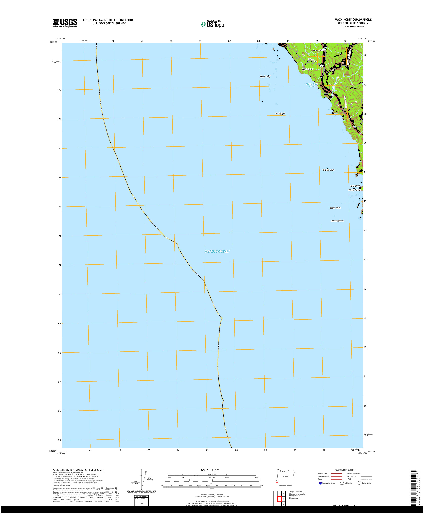 USGS US TOPO 7.5-MINUTE MAP FOR MACK POINT, OR 2020