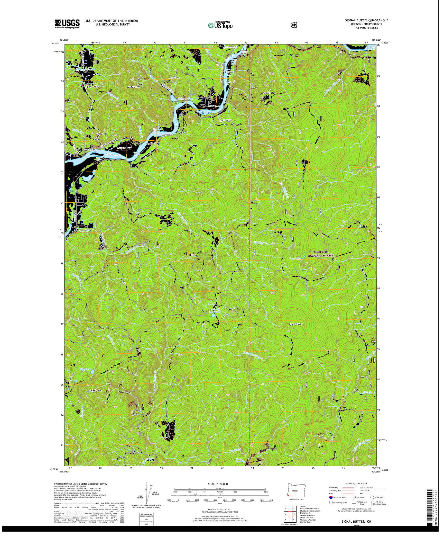USGS US TOPO 7.5-MINUTE MAP FOR SIGNAL BUTTES, OR 2020