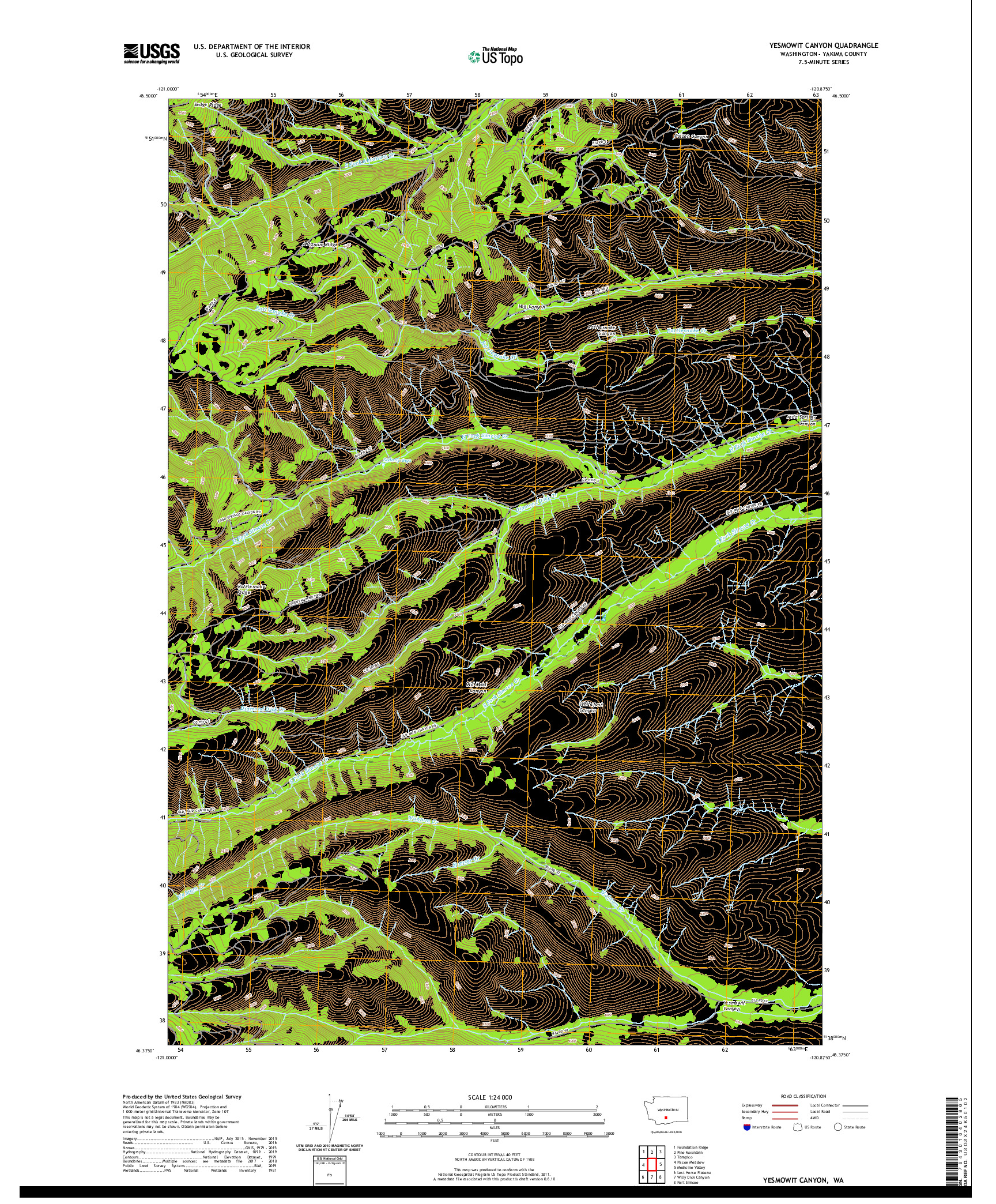 USGS US TOPO 7.5-MINUTE MAP FOR YESMOWIT CANYON, WA 2020