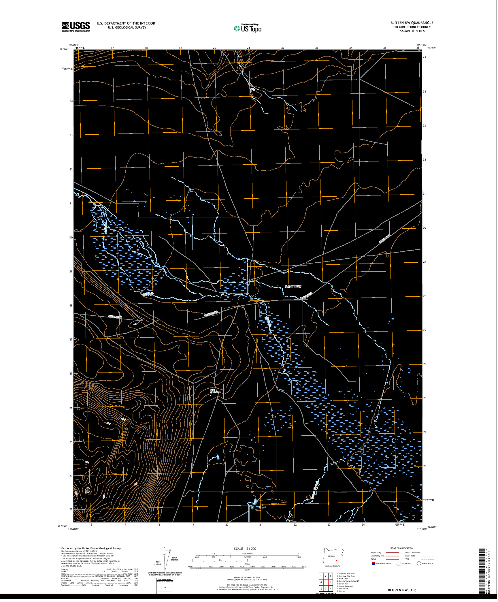 USGS US TOPO 7.5-MINUTE MAP FOR BLITZEN NW, OR 2020