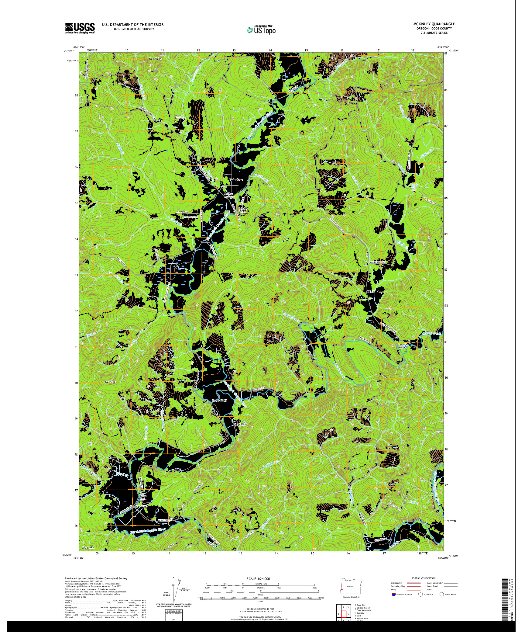 USGS US TOPO 7.5-MINUTE MAP FOR MCKINLEY, OR 2020