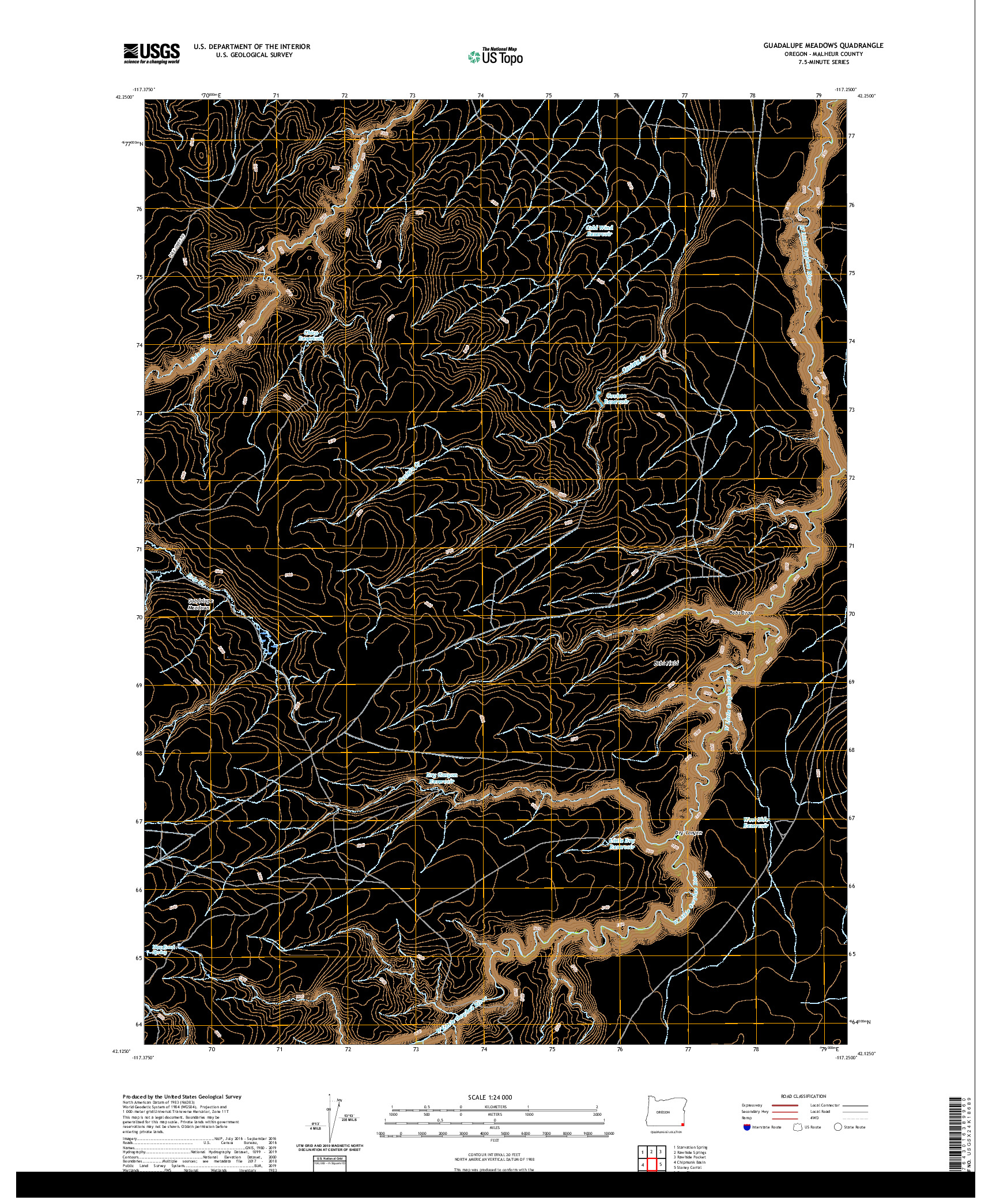 USGS US TOPO 7.5-MINUTE MAP FOR GUADALUPE MEADOWS, OR 2020