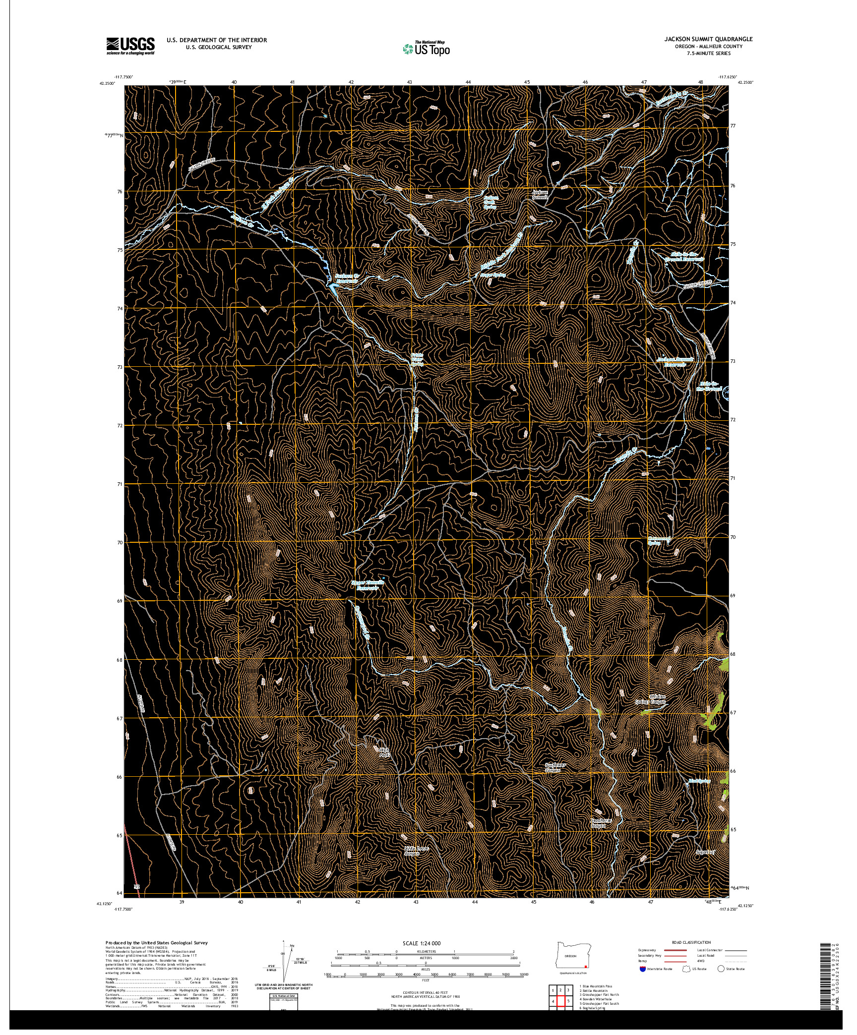USGS US TOPO 7.5-MINUTE MAP FOR JACKSON SUMMIT, OR 2020