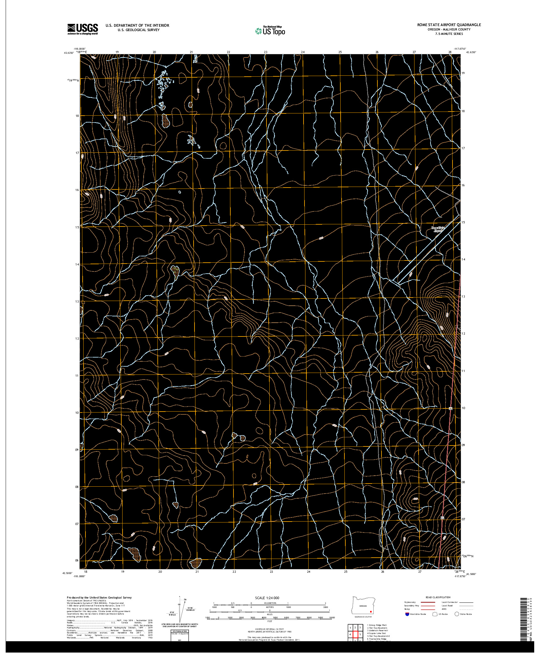 USGS US TOPO 7.5-MINUTE MAP FOR ROME STATE AIRPORT, OR 2020