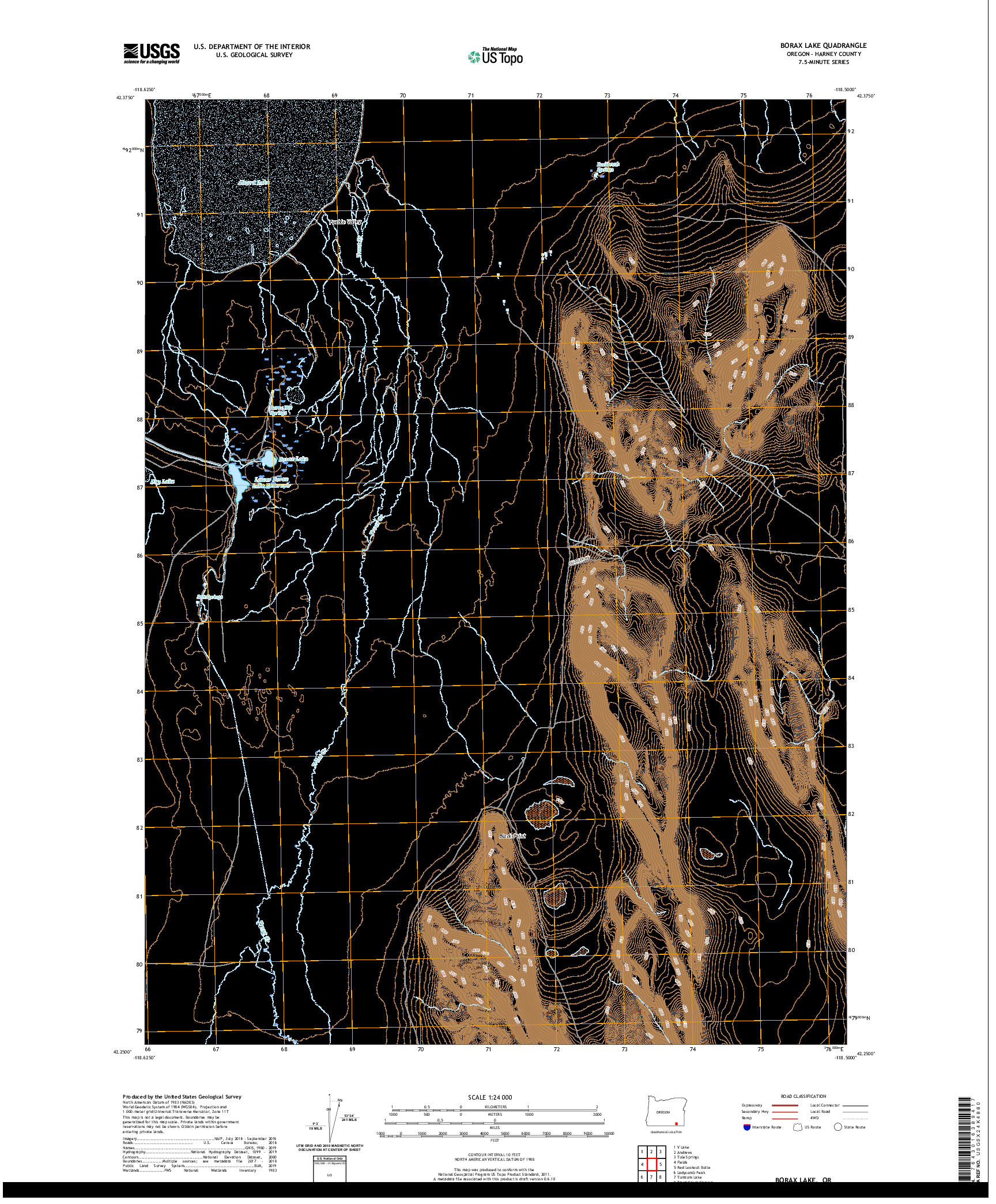 USGS US TOPO 7.5-MINUTE MAP FOR BORAX LAKE, OR 2020