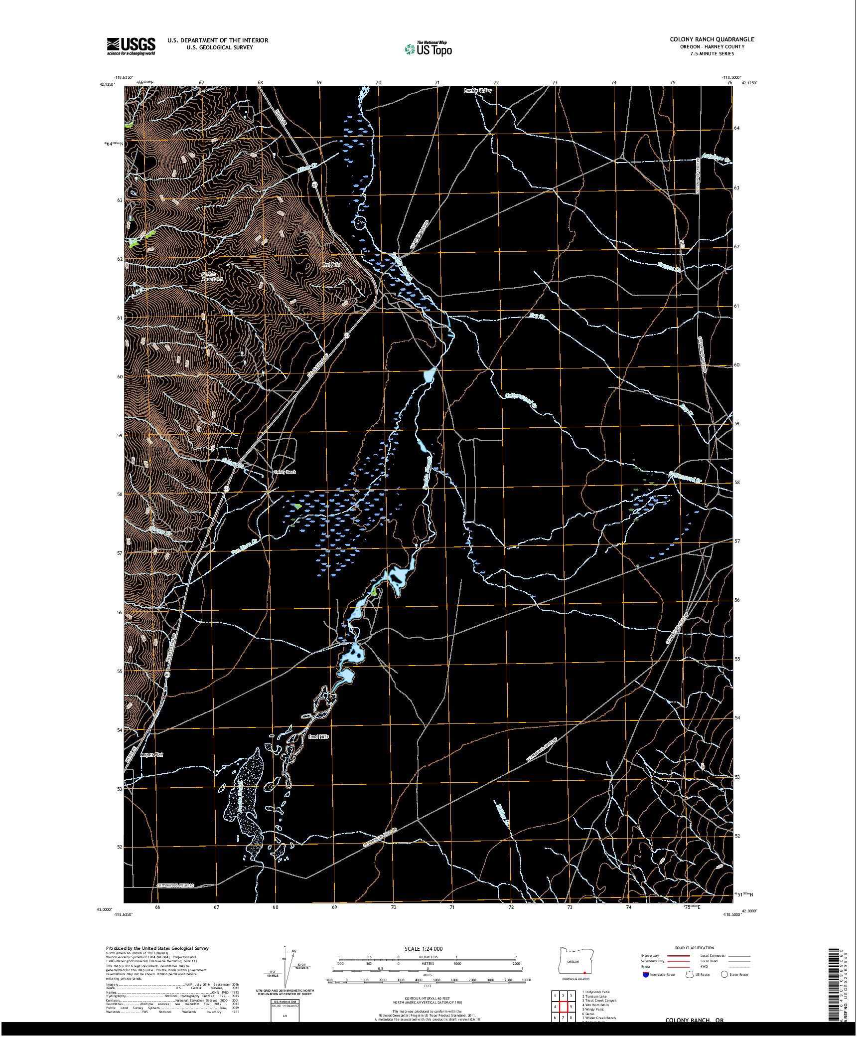 USGS US TOPO 7.5-MINUTE MAP FOR COLONY RANCH, OR 2020