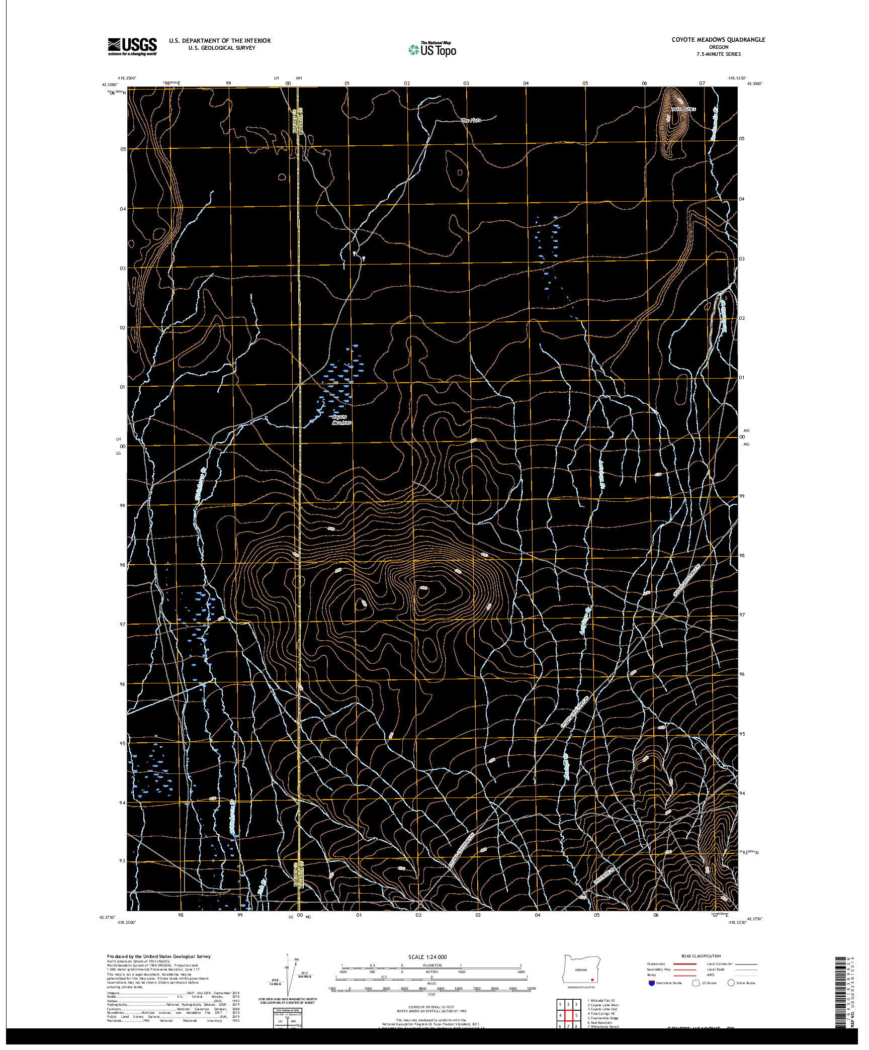 USGS US TOPO 7.5-MINUTE MAP FOR COYOTE MEADOWS, OR 2020