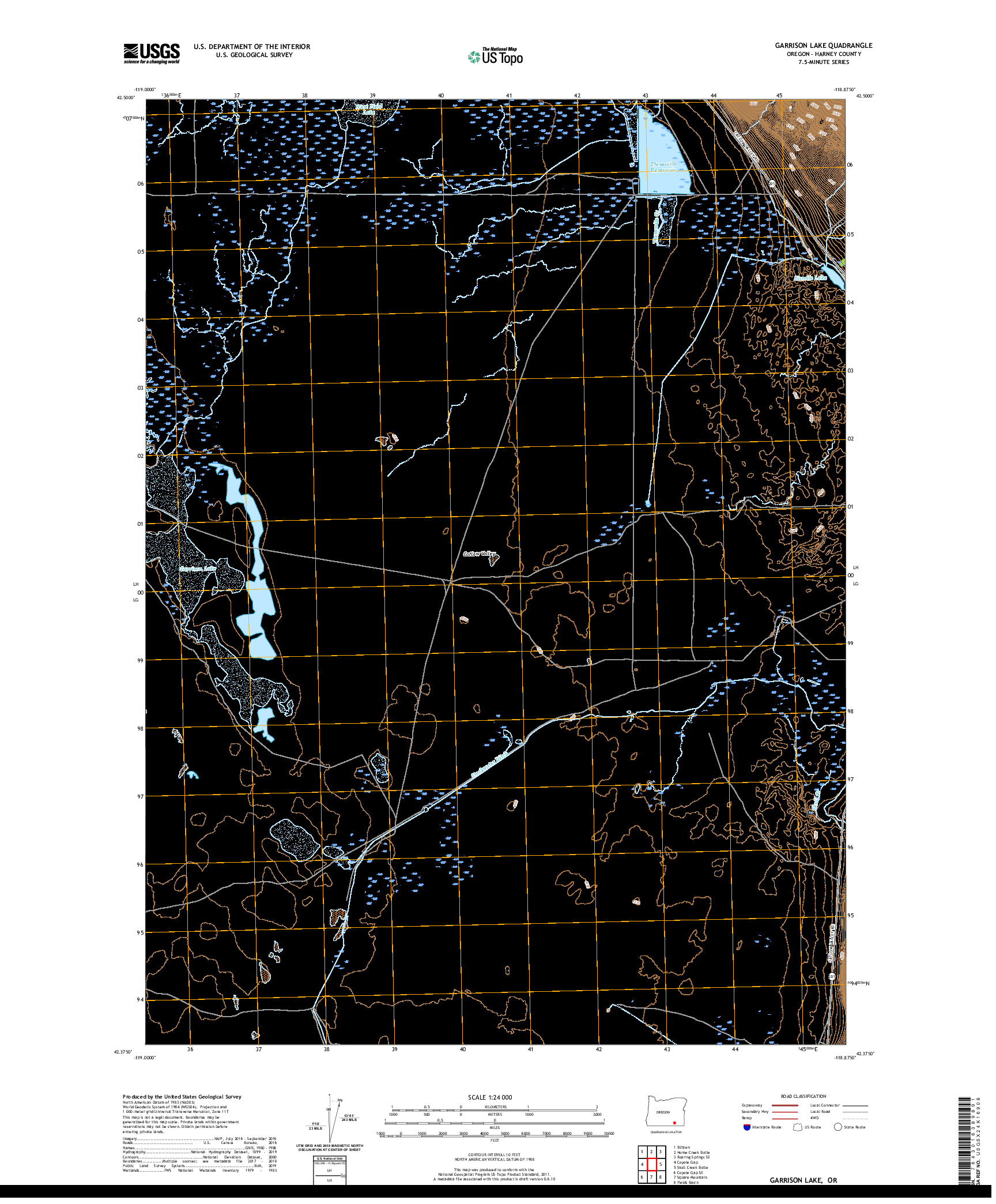 USGS US TOPO 7.5-MINUTE MAP FOR GARRISON LAKE, OR 2020