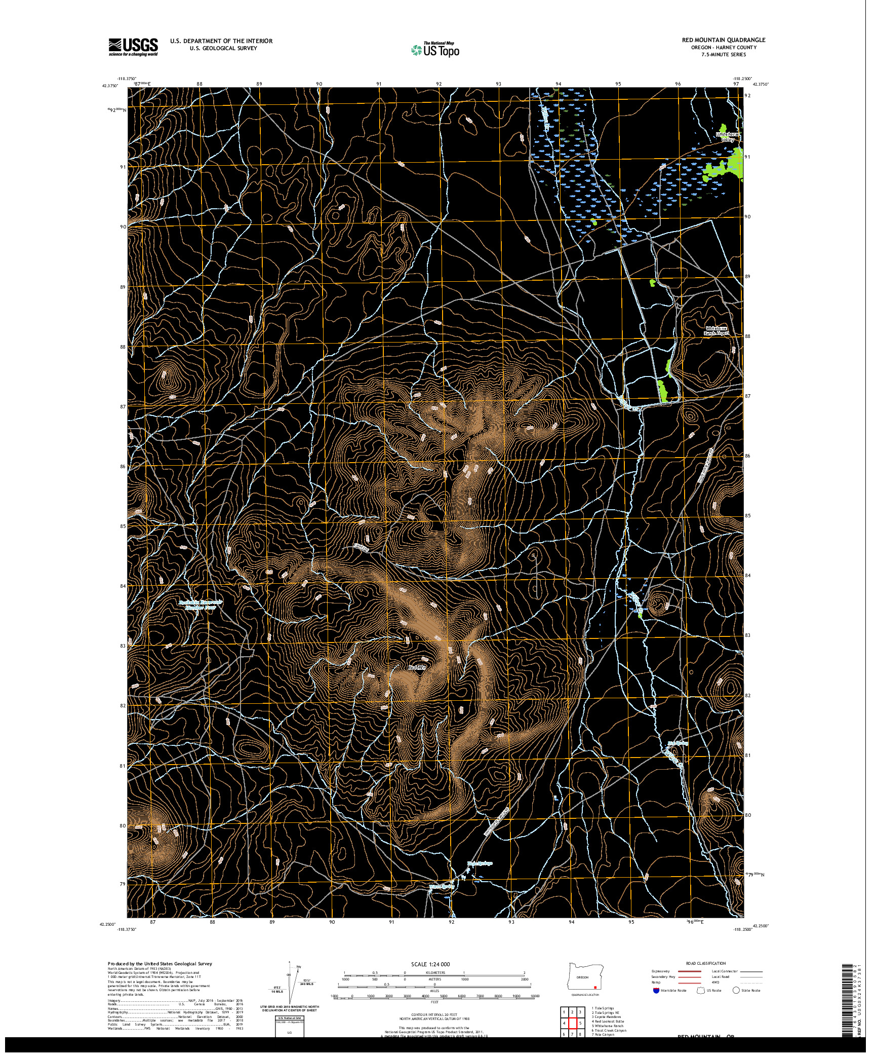 USGS US TOPO 7.5-MINUTE MAP FOR RED MOUNTAIN, OR 2020