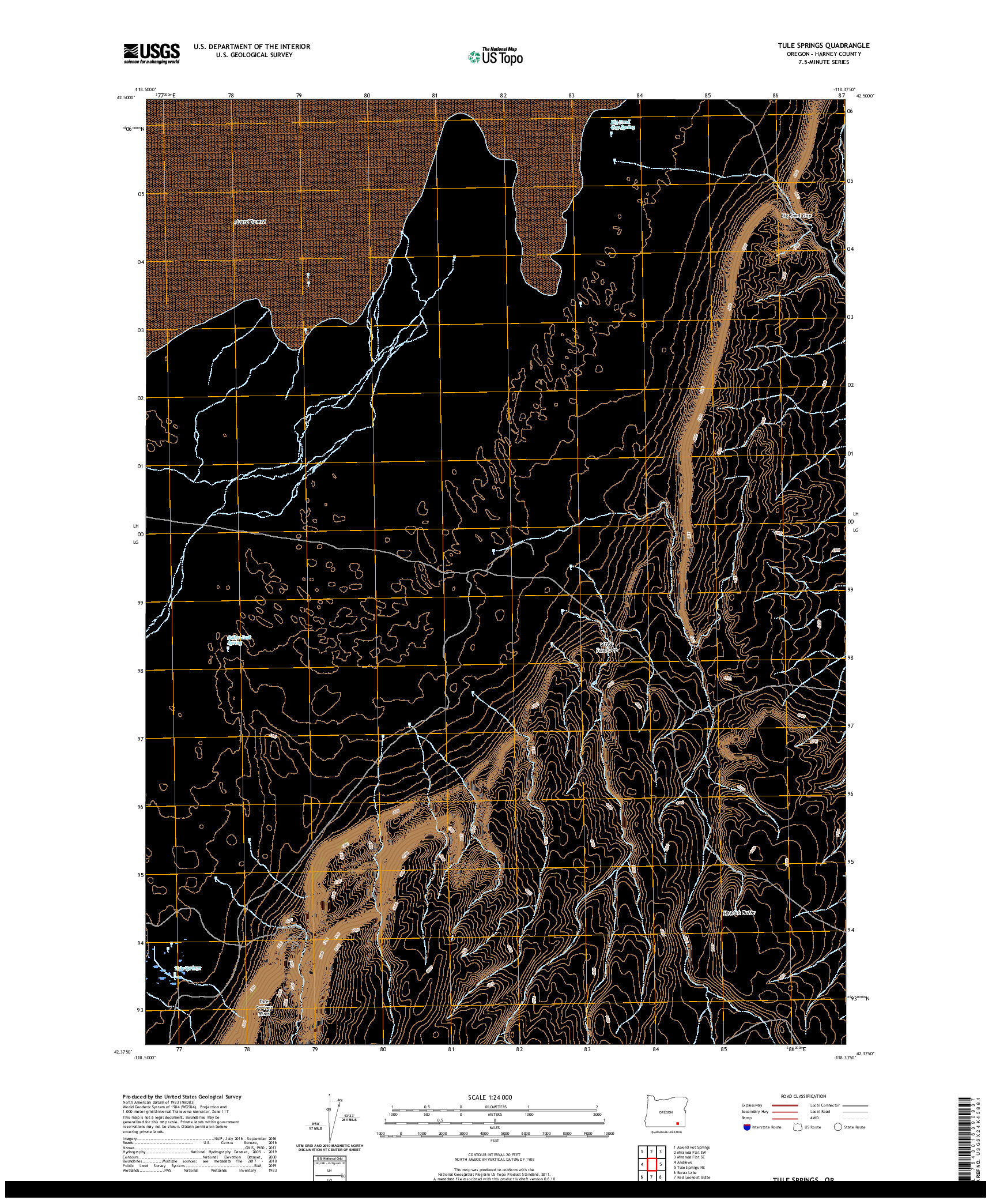 USGS US TOPO 7.5-MINUTE MAP FOR TULE SPRINGS, OR 2020