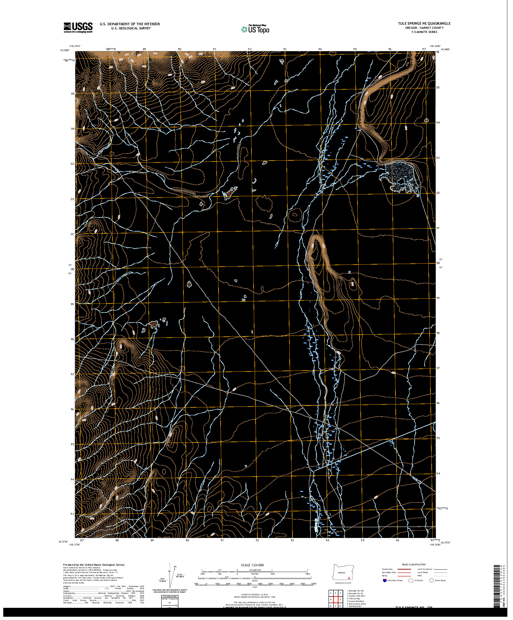 USGS US TOPO 7.5-MINUTE MAP FOR TULE SPRINGS NE, OR 2020