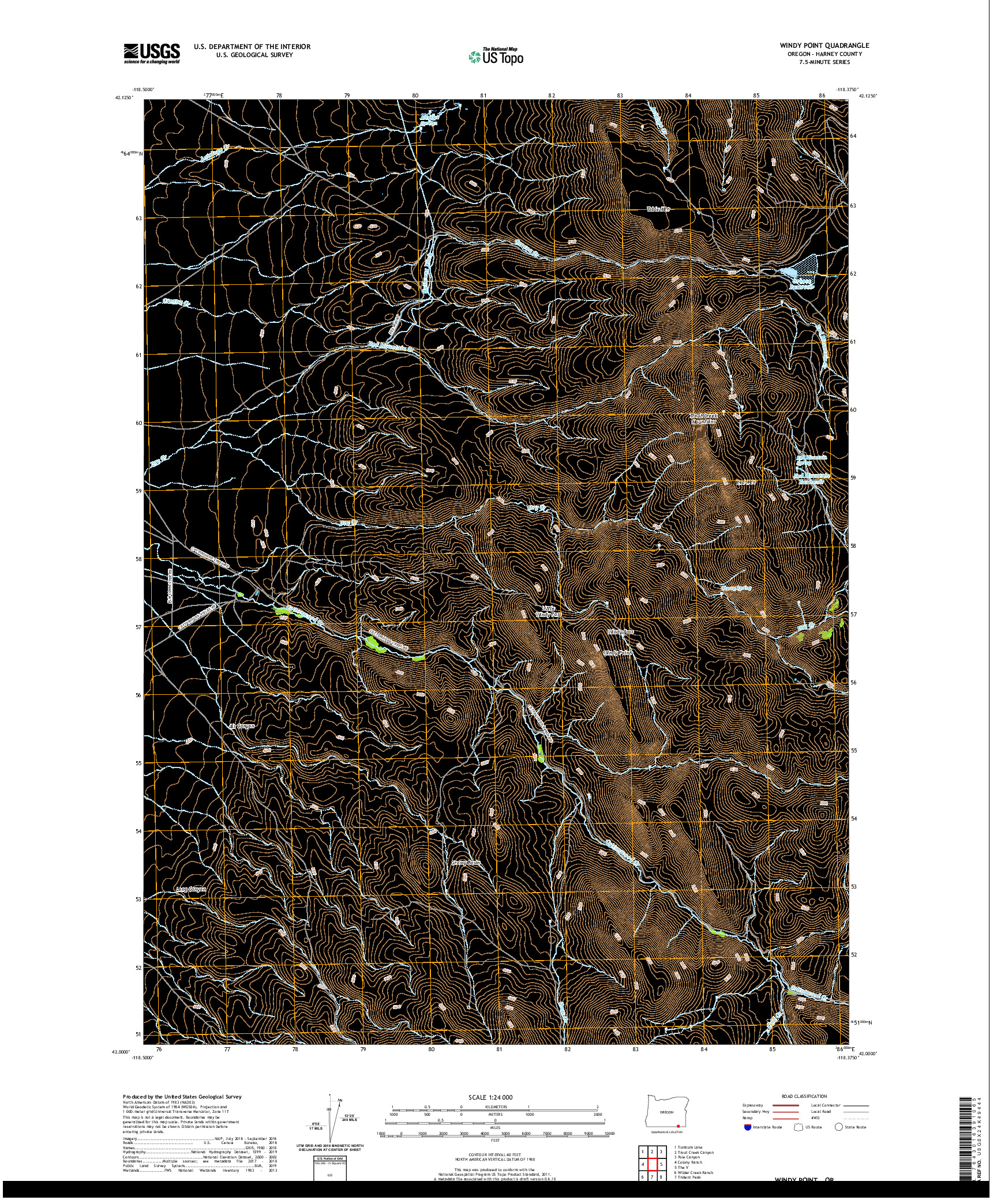USGS US TOPO 7.5-MINUTE MAP FOR WINDY POINT, OR 2020