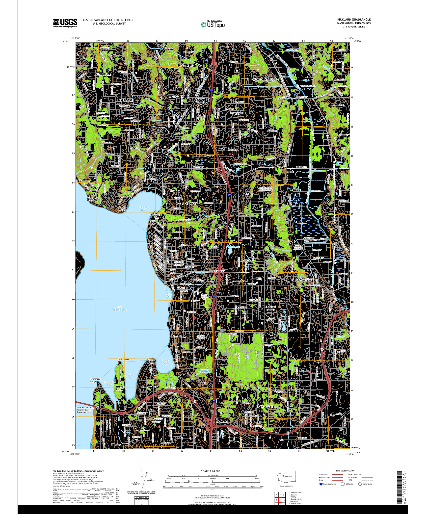 USGS US TOPO 7.5-MINUTE MAP FOR KIRKLAND, WA 2020