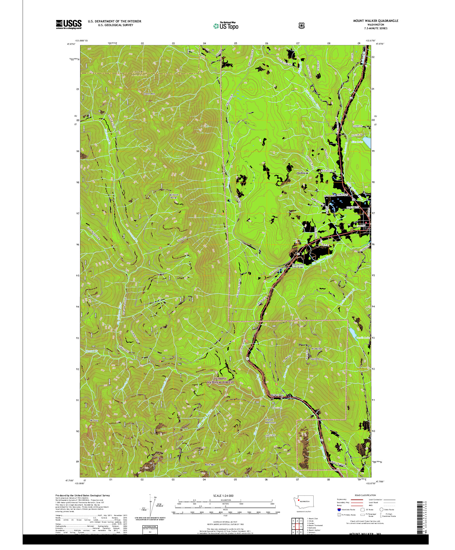 USGS US TOPO 7.5-MINUTE MAP FOR MOUNT WALKER, WA 2020