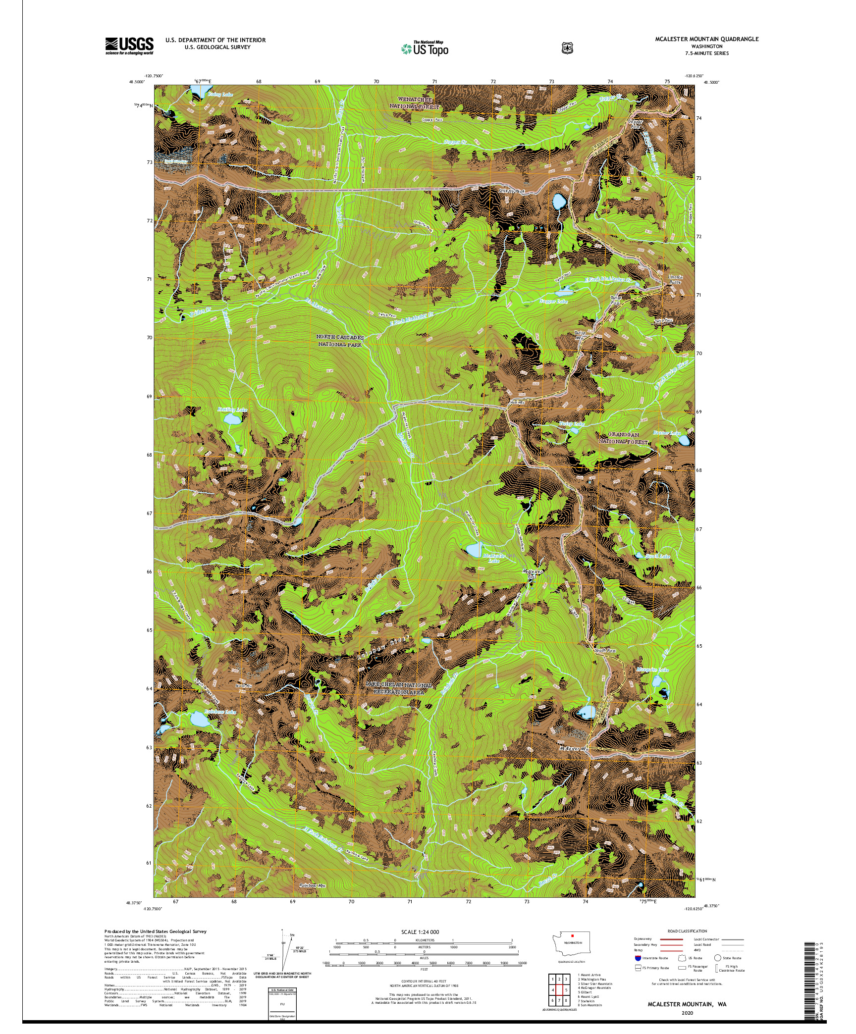 USGS US TOPO 7.5-MINUTE MAP FOR MCALESTER MOUNTAIN, WA 2020