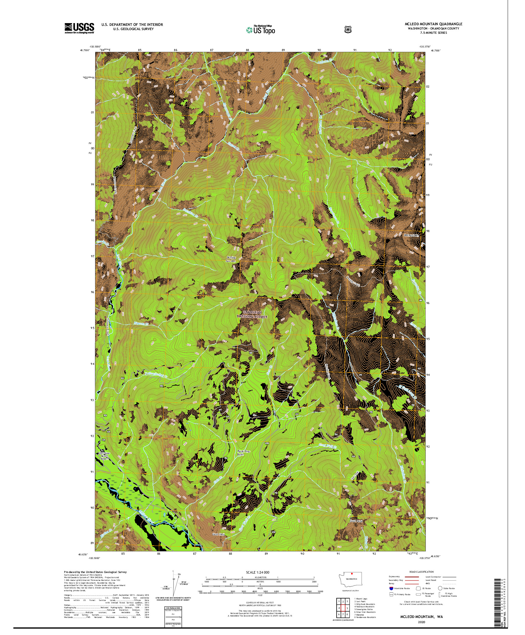 USGS US TOPO 7.5-MINUTE MAP FOR MCLEOD MOUNTAIN, WA 2020
