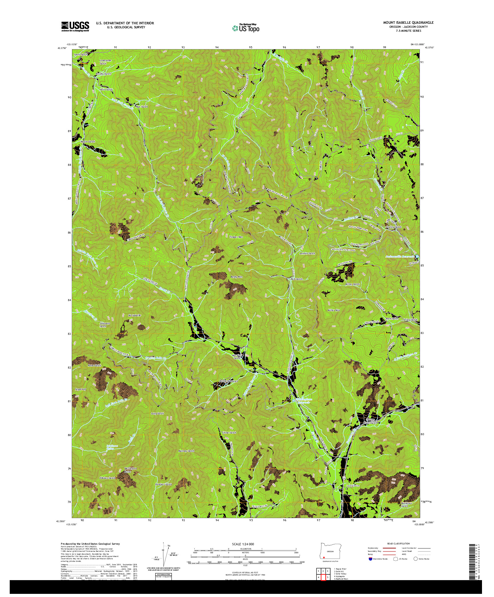 USGS US TOPO 7.5-MINUTE MAP FOR MOUNT ISABELLE, OR 2020