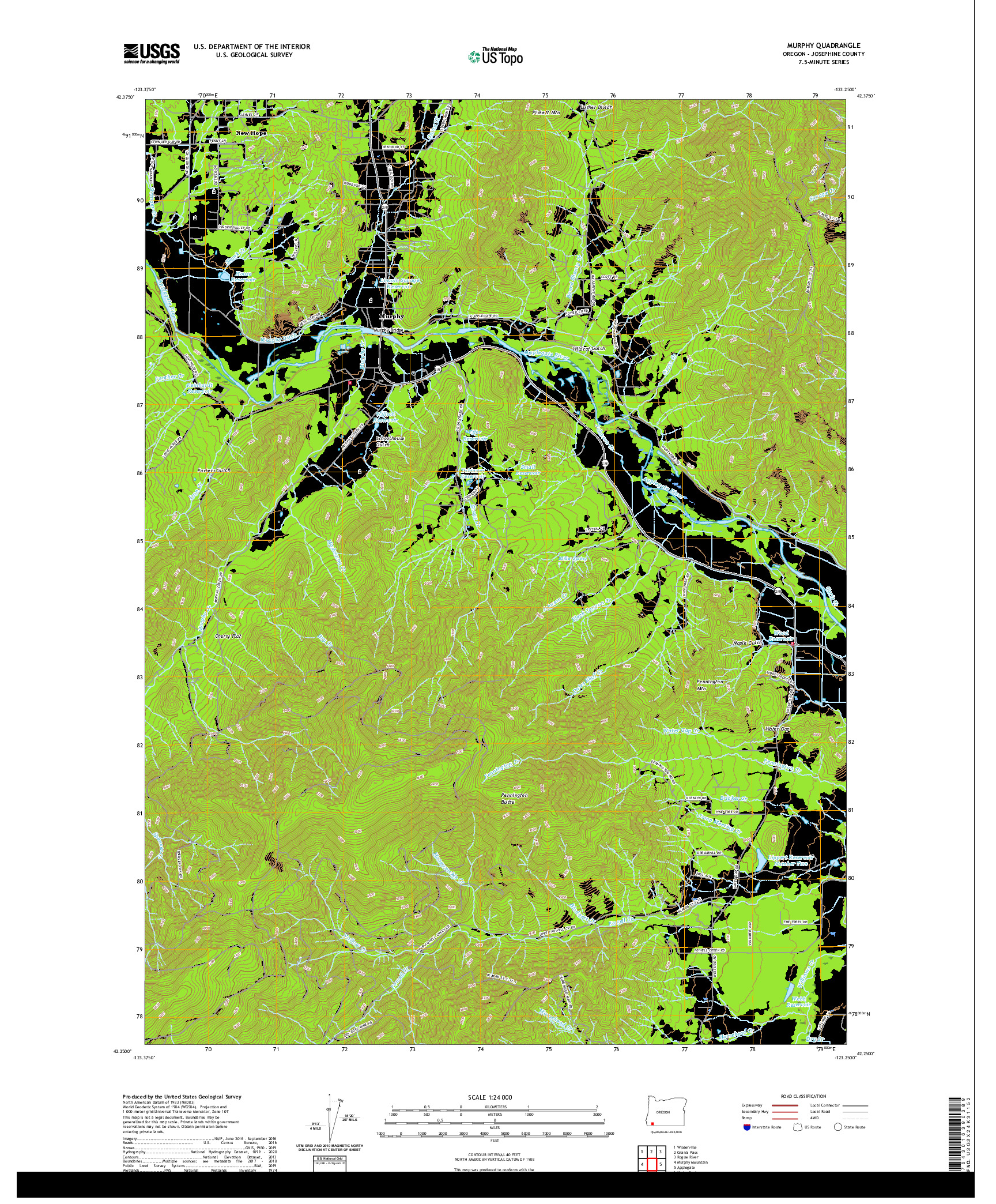 USGS US TOPO 7.5-MINUTE MAP FOR MURPHY, OR 2020