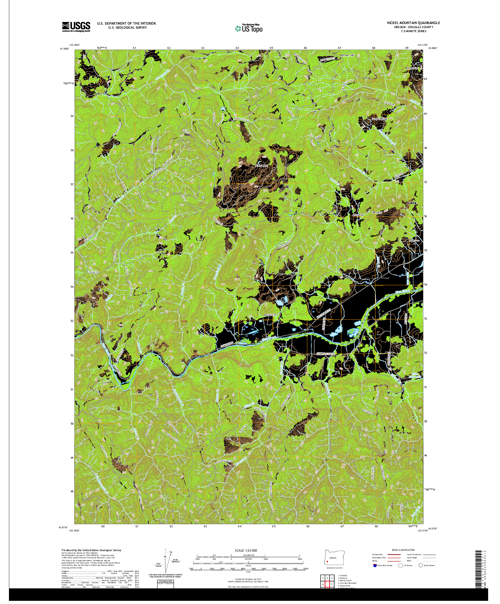 USGS US TOPO 7.5-MINUTE MAP FOR NICKEL MOUNTAIN, OR 2020