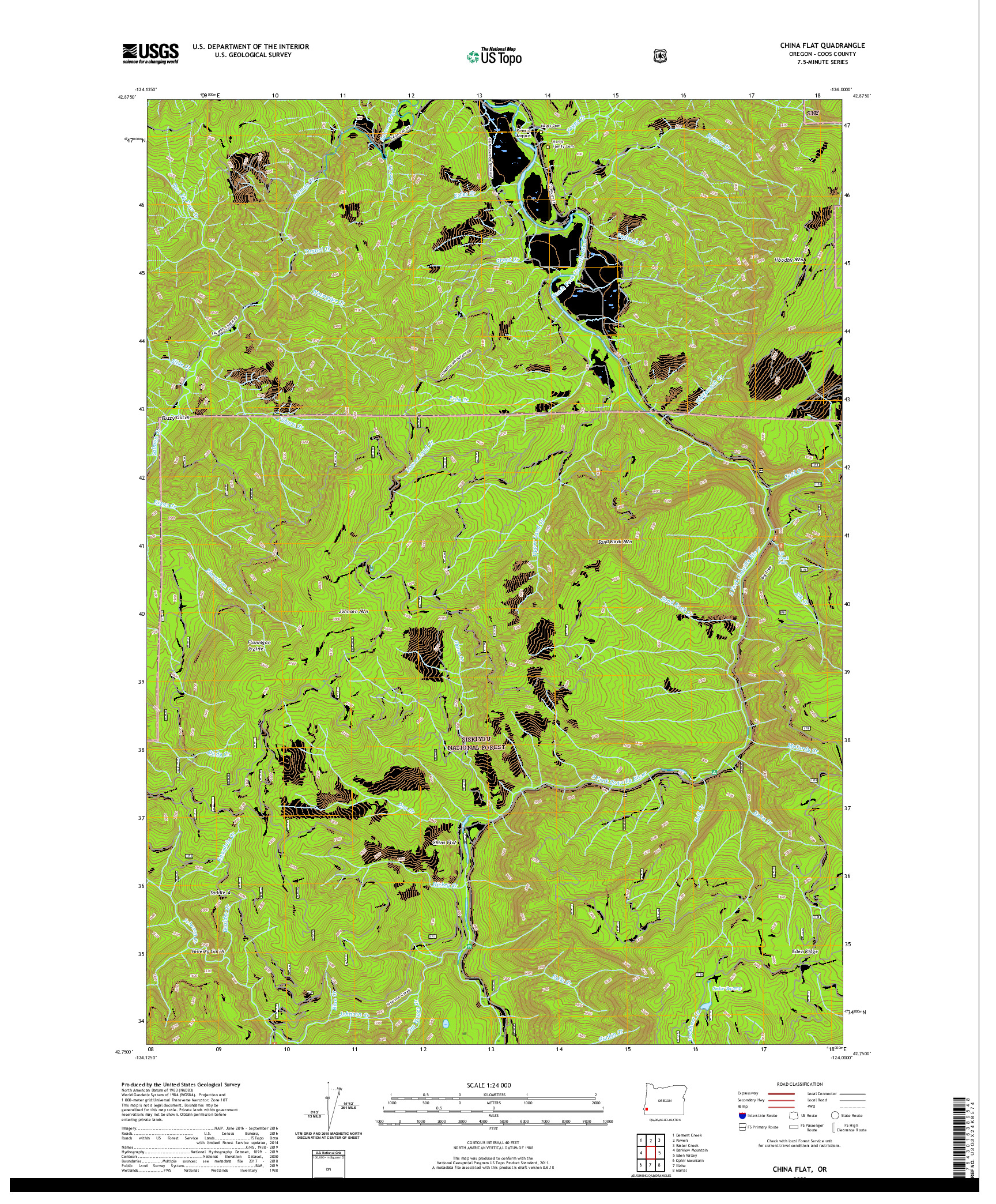 USGS US TOPO 7.5-MINUTE MAP FOR CHINA FLAT, OR 2020