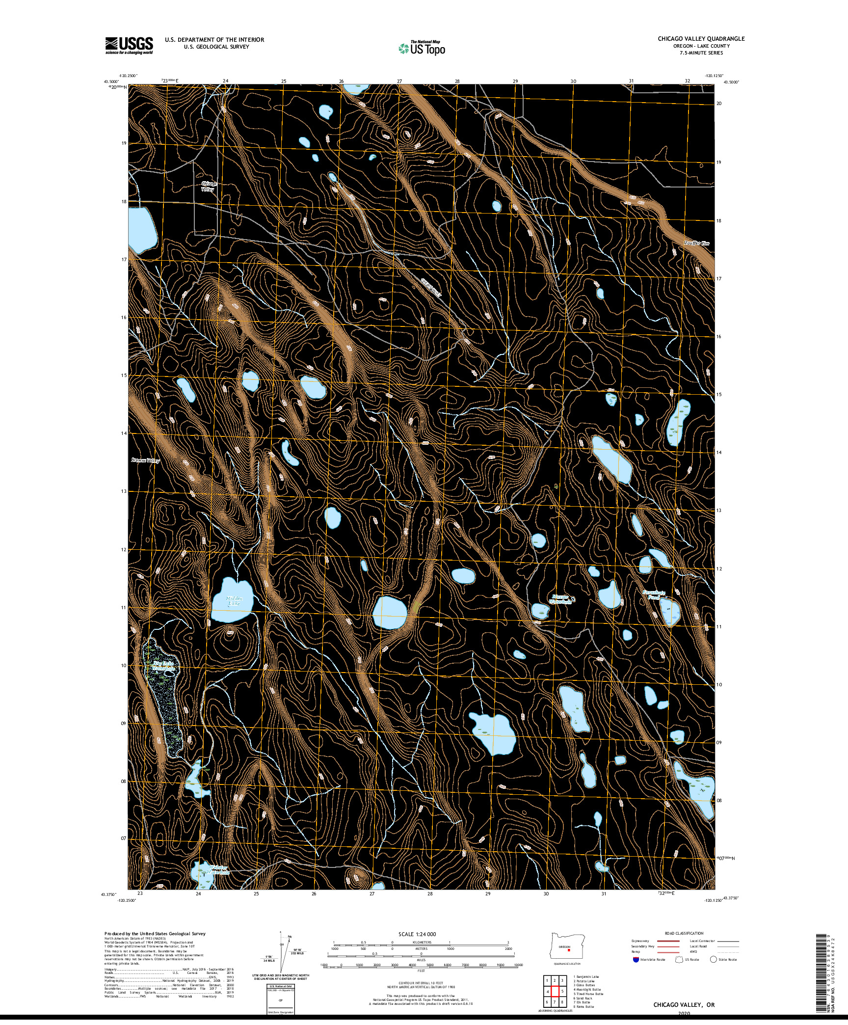 USGS US TOPO 7.5-MINUTE MAP FOR CHICAGO VALLEY, OR 2020