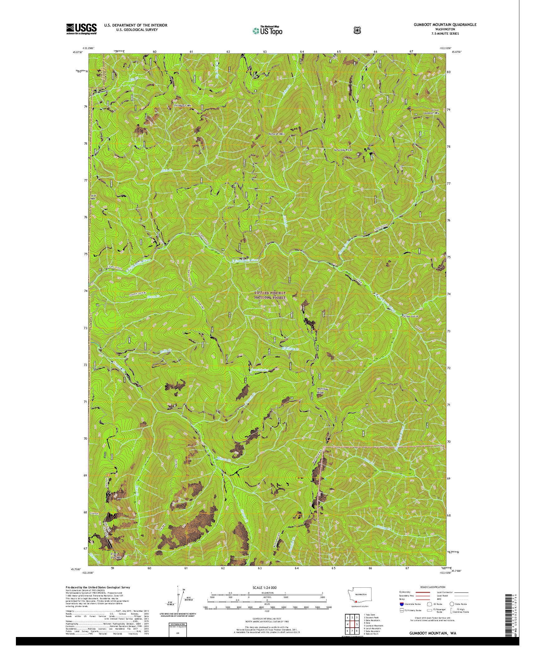 USGS US TOPO 7.5-MINUTE MAP FOR GUMBOOT MOUNTAIN, WA 2020