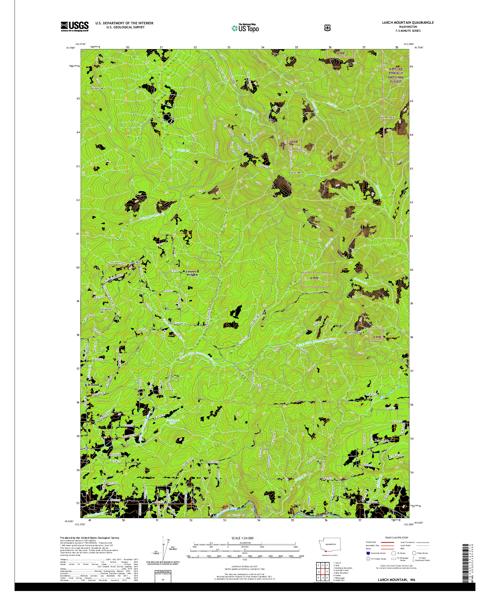 USGS US TOPO 7.5-MINUTE MAP FOR LARCH MOUNTAIN, WA 2020