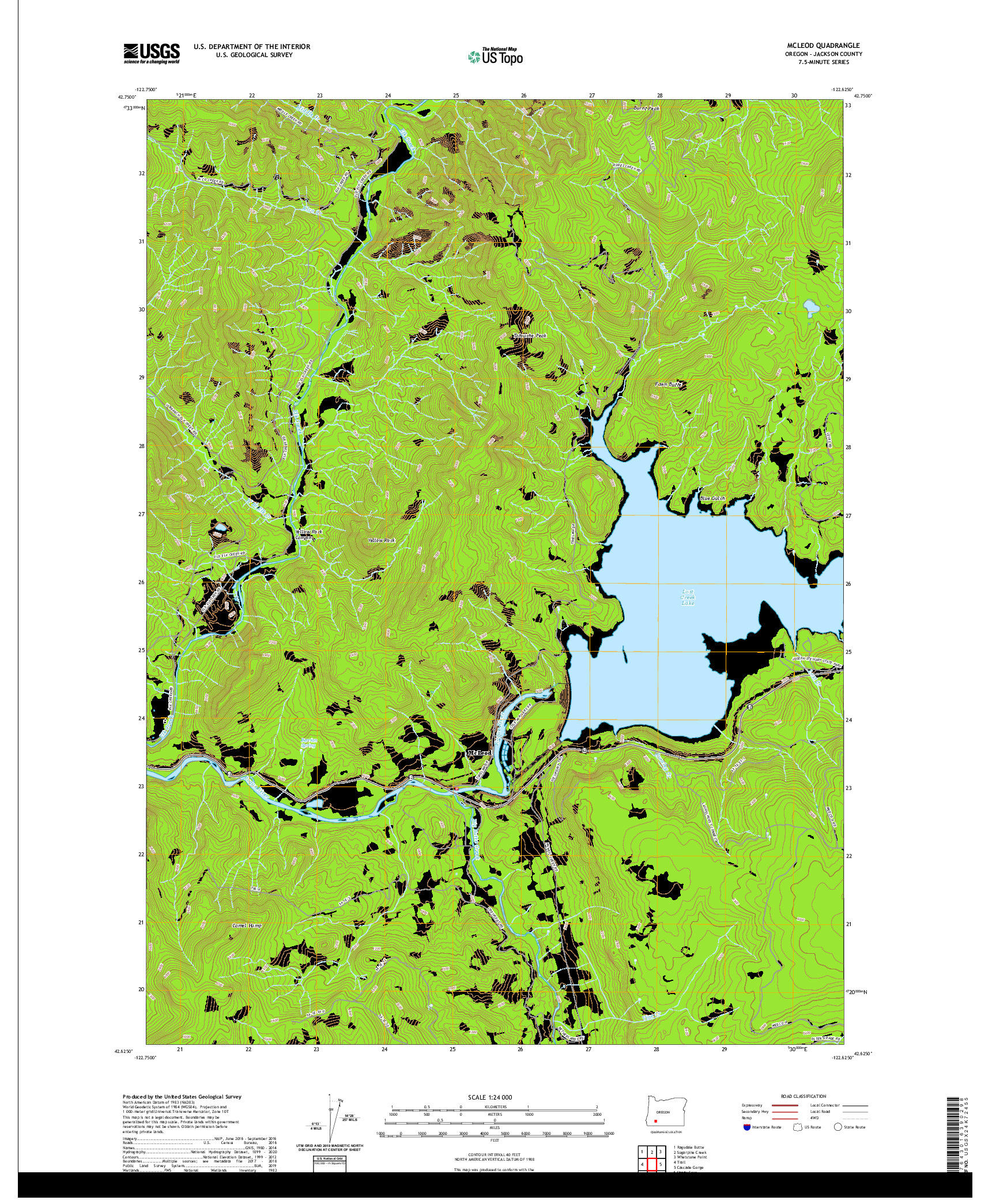 USGS US TOPO 7.5-MINUTE MAP FOR MCLEOD, OR 2020