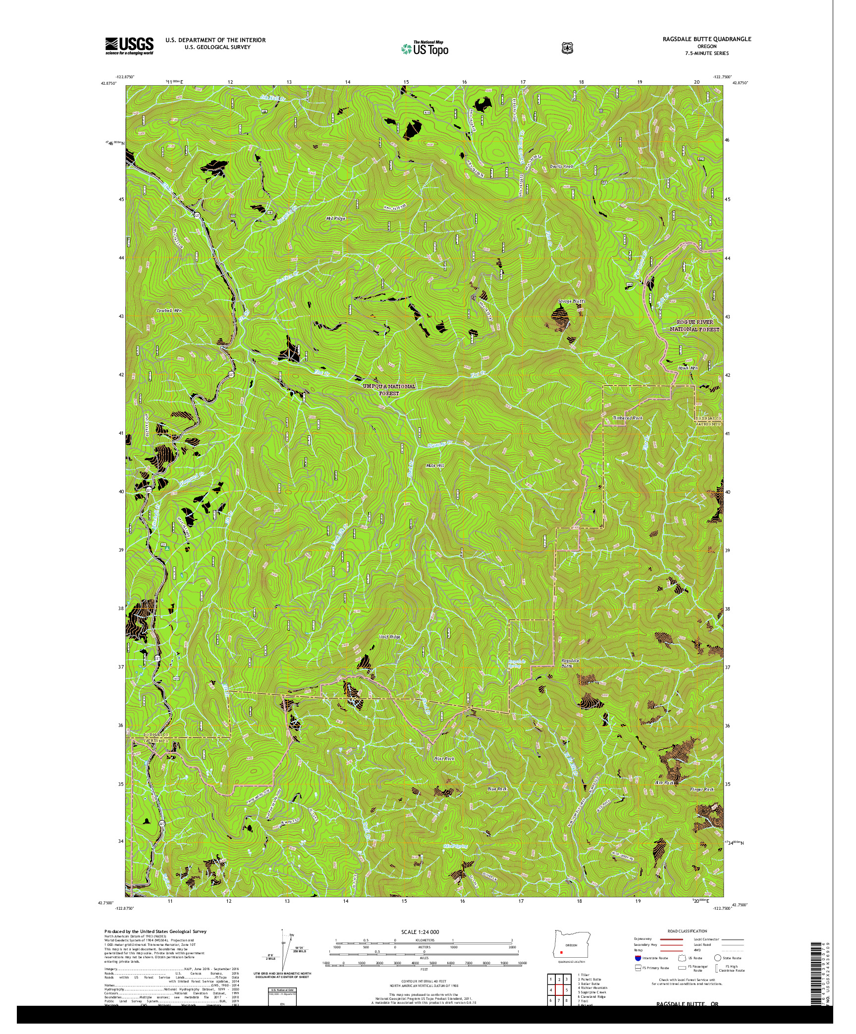USGS US TOPO 7.5-MINUTE MAP FOR RAGSDALE BUTTE, OR 2020