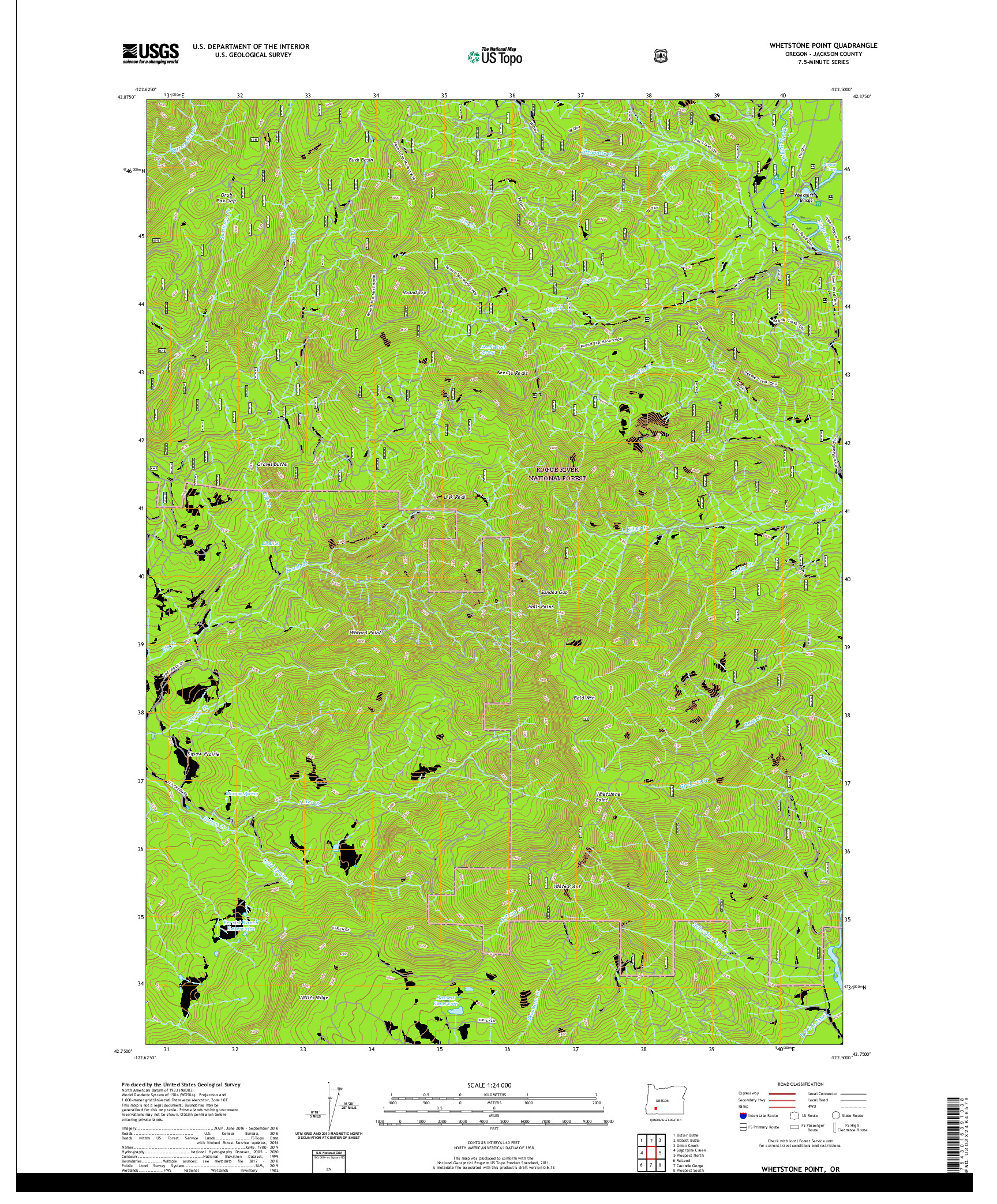 USGS US TOPO 7.5-MINUTE MAP FOR WHETSTONE POINT, OR 2020