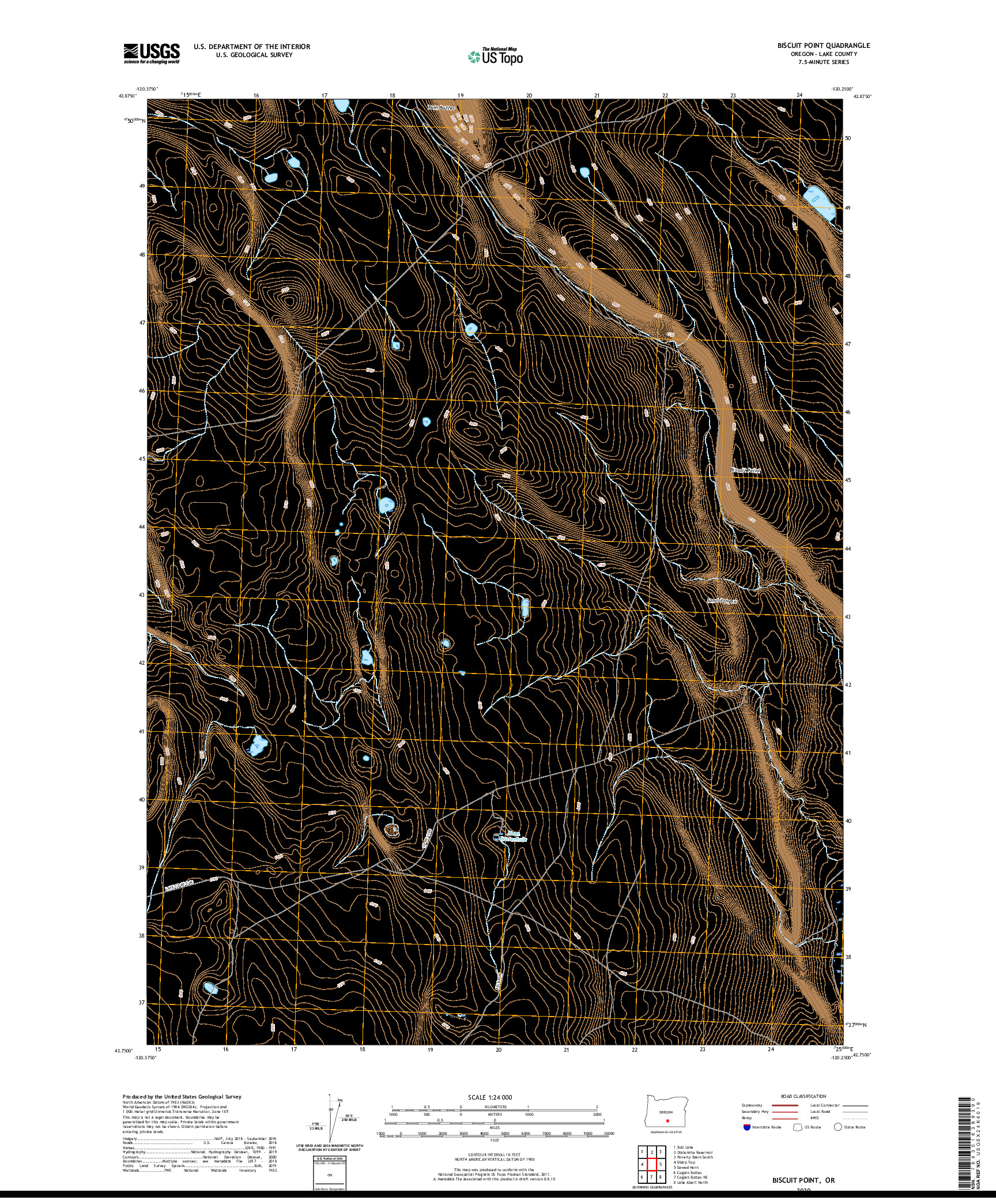 USGS US TOPO 7.5-MINUTE MAP FOR BISCUIT POINT, OR 2020