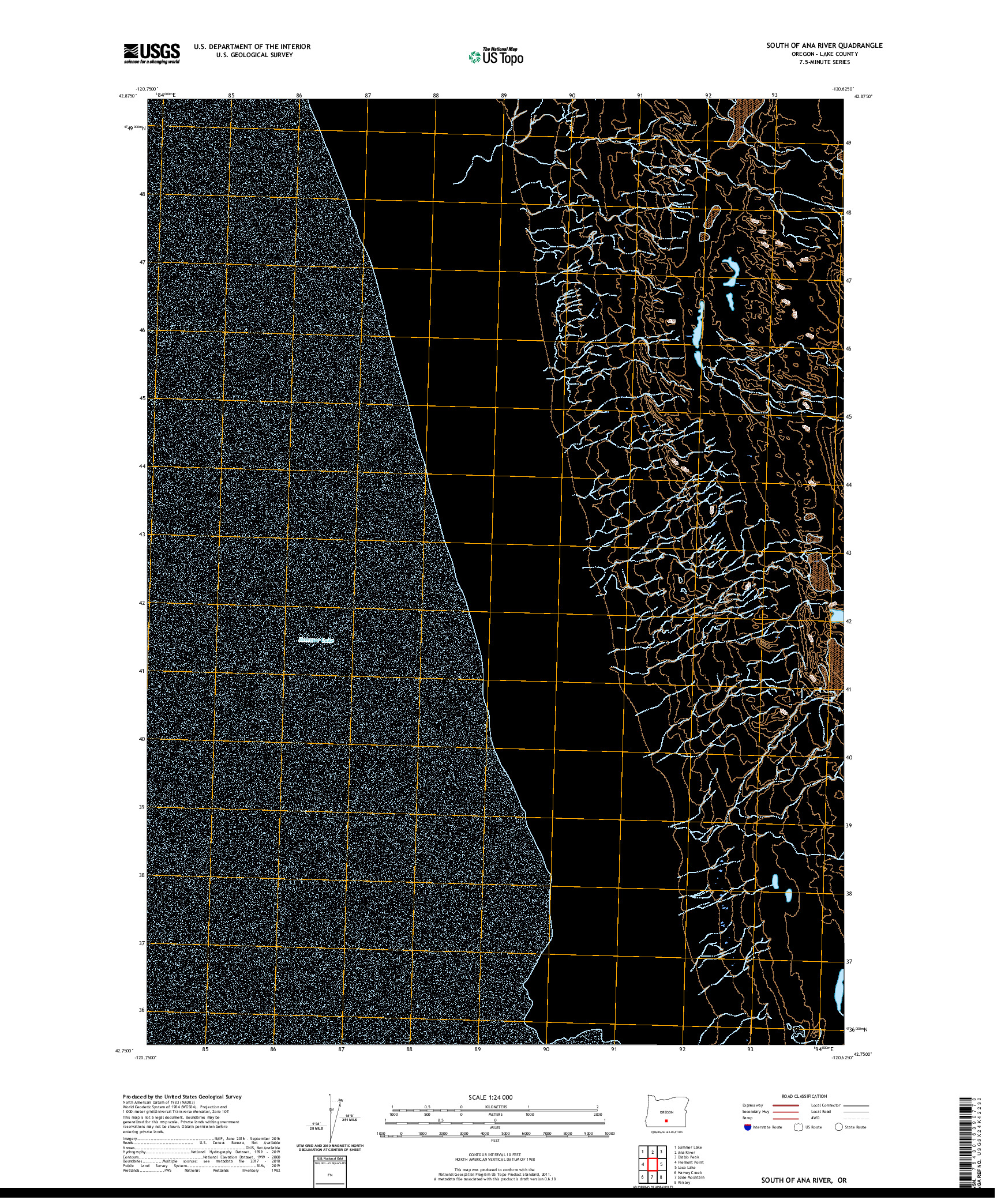 USGS US TOPO 7.5-MINUTE MAP FOR SOUTH OF ANA RIVER, OR 2020