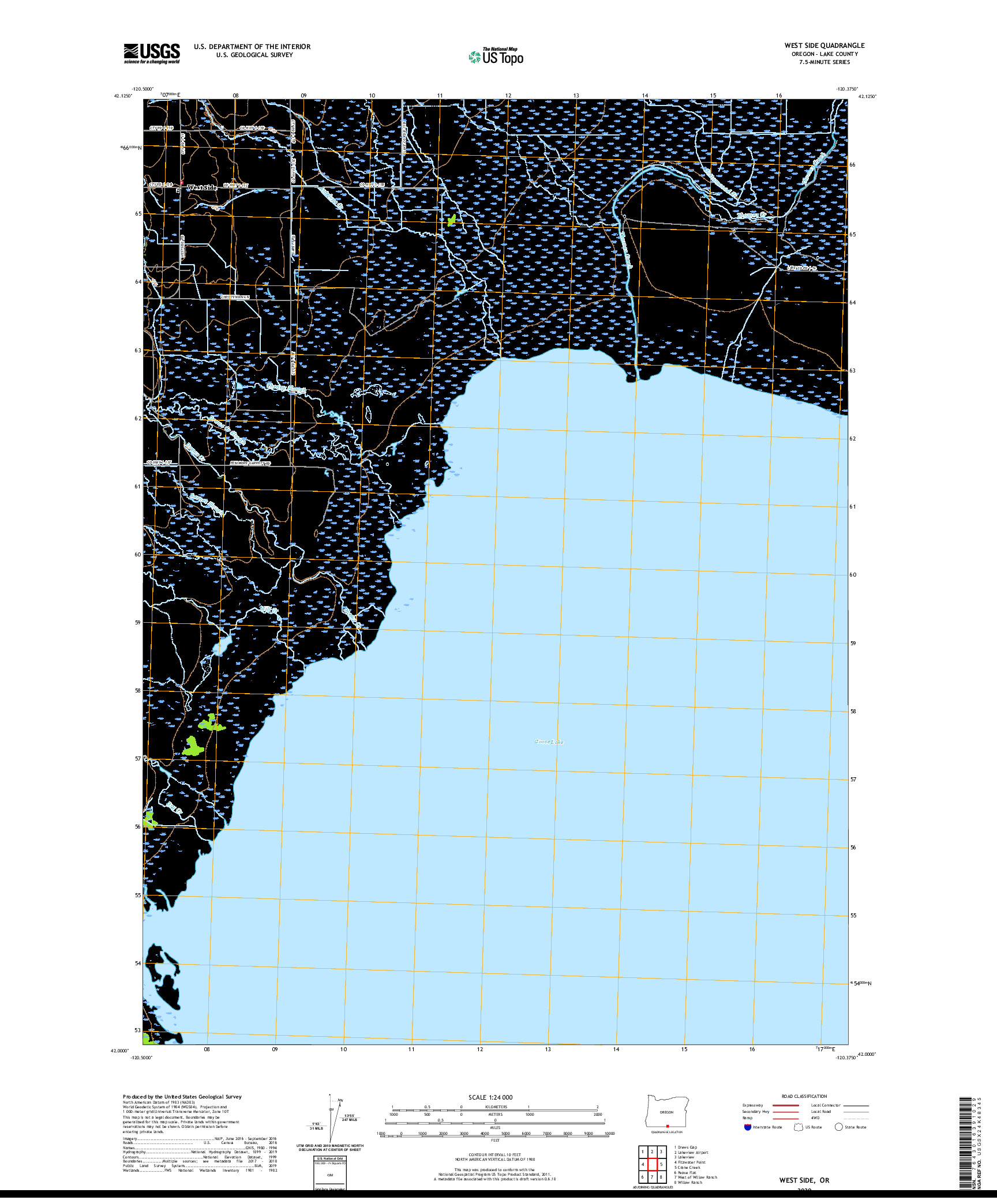 USGS US TOPO 7.5-MINUTE MAP FOR WEST SIDE, OR 2020