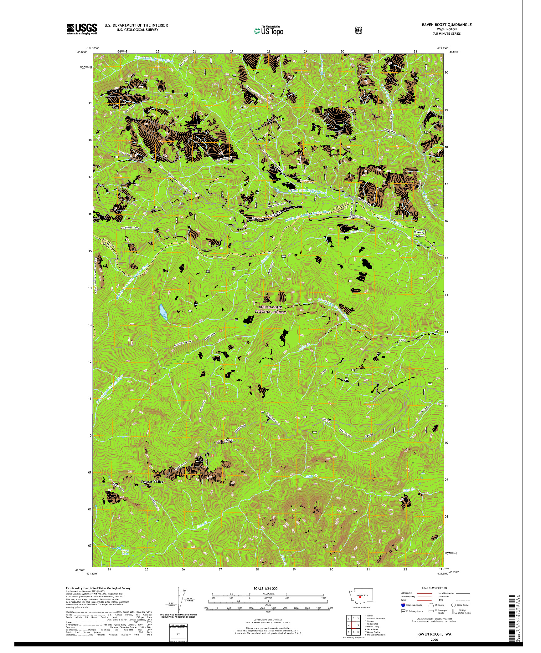 USGS US TOPO 7.5-MINUTE MAP FOR RAVEN ROOST, WA 2020