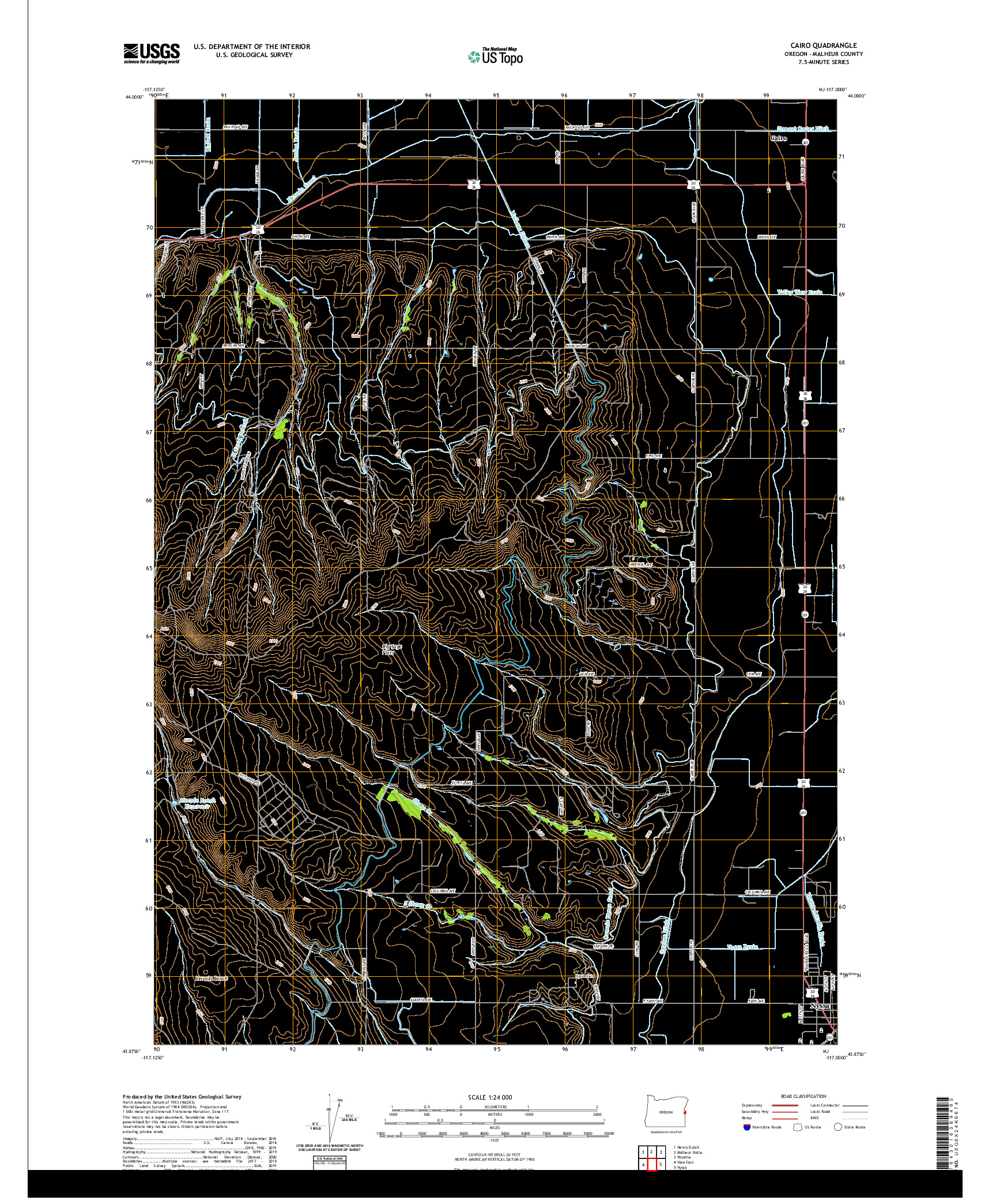 USGS US TOPO 7.5-MINUTE MAP FOR CAIRO, OR 2020