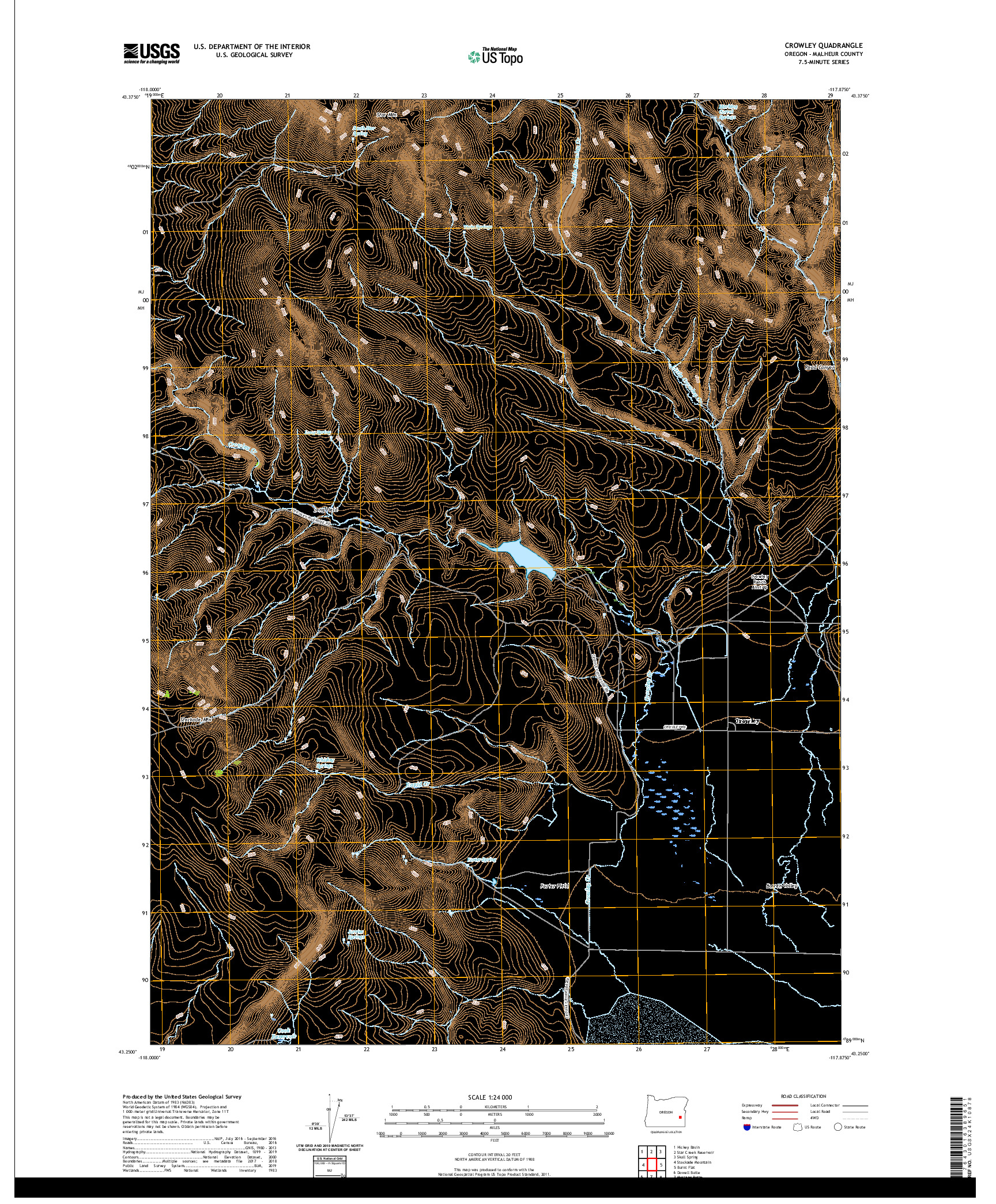 USGS US TOPO 7.5-MINUTE MAP FOR CROWLEY, OR 2020