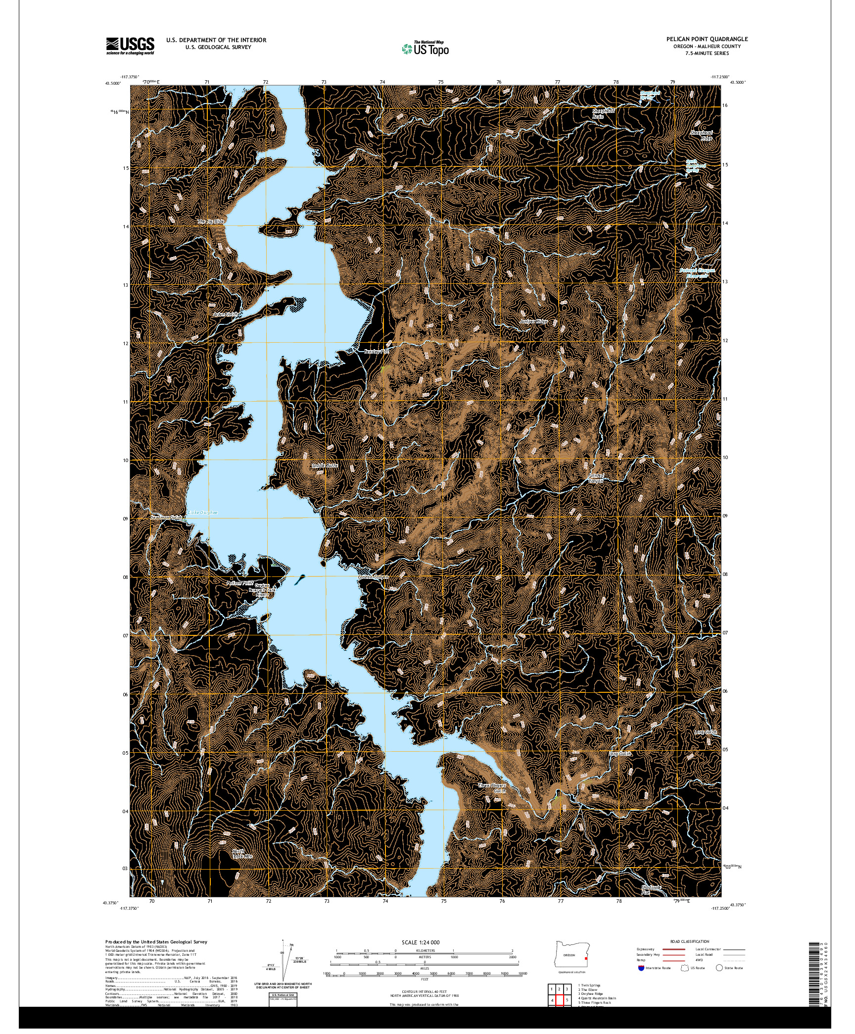 USGS US TOPO 7.5-MINUTE MAP FOR PELICAN POINT, OR 2020