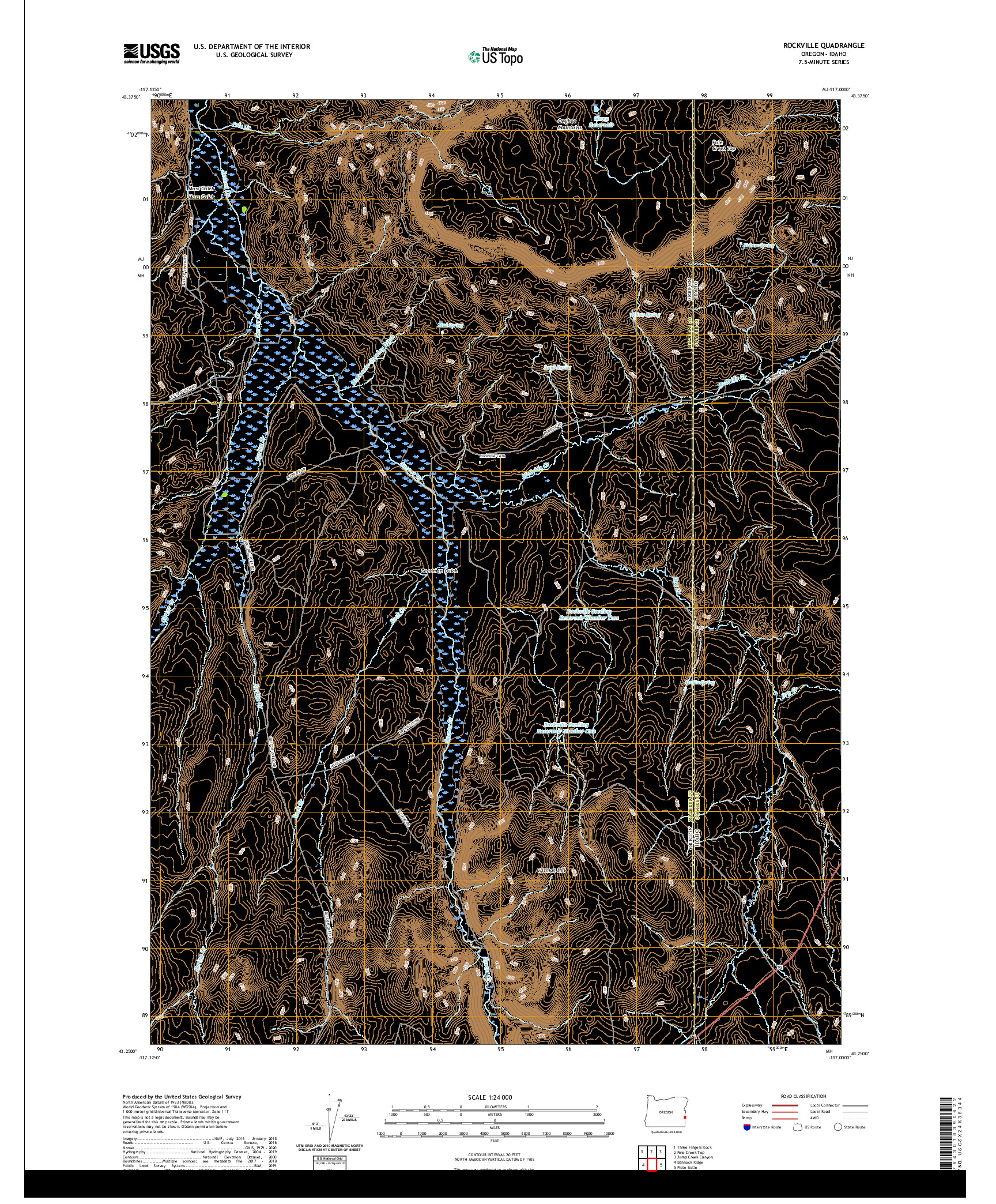USGS US TOPO 7.5-MINUTE MAP FOR ROCKVILLE, OR,ID 2020
