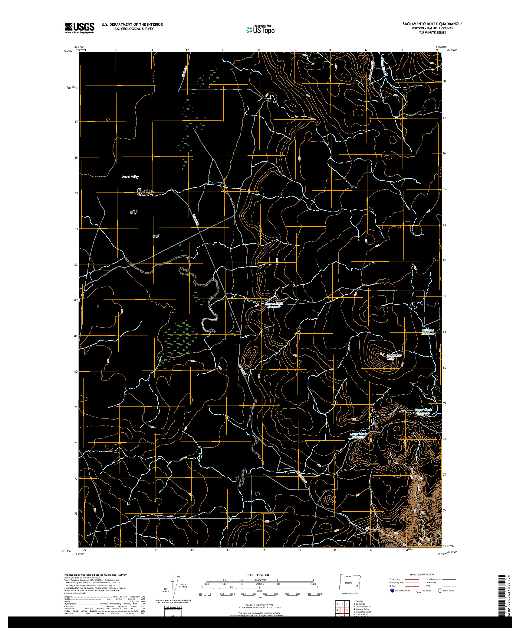 USGS US TOPO 7.5-MINUTE MAP FOR SACRAMENTO BUTTE, OR 2020