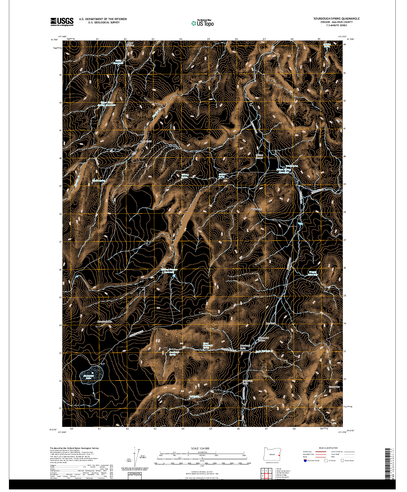USGS US TOPO 7.5-MINUTE MAP FOR SOURDOUGH SPRING, OR 2020