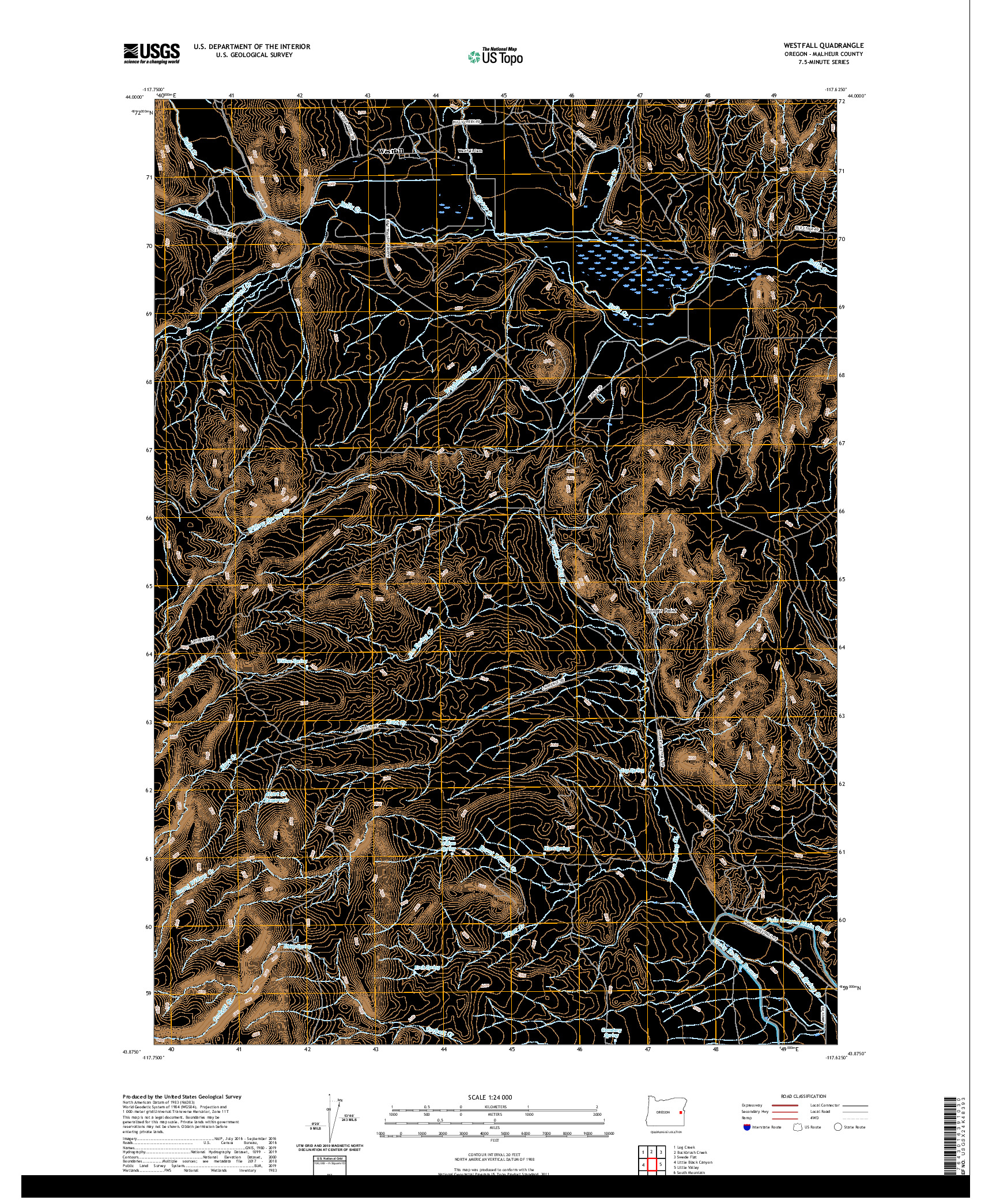 USGS US TOPO 7.5-MINUTE MAP FOR WESTFALL, OR 2020