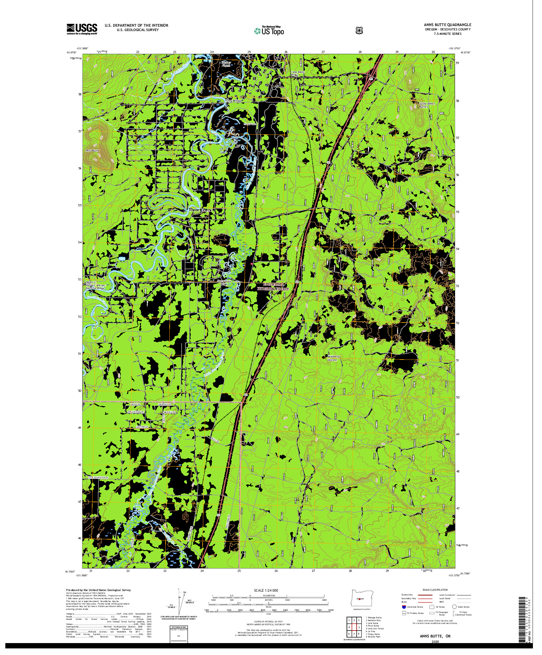 USGS US TOPO 7.5-MINUTE MAP FOR ANNS BUTTE, OR 2020